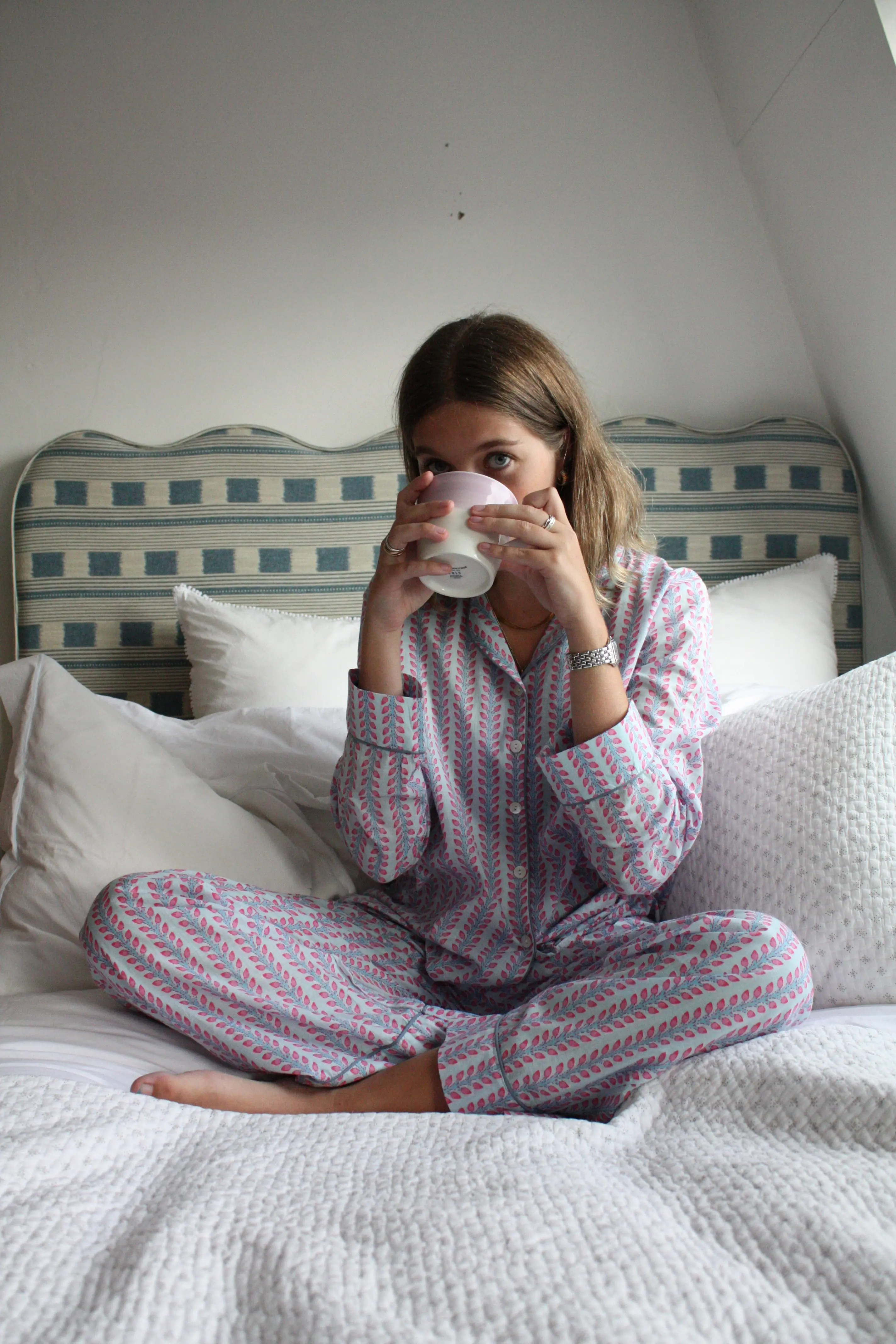 Blossom Stripe Women's Pyjama Trouser Set - Image 2