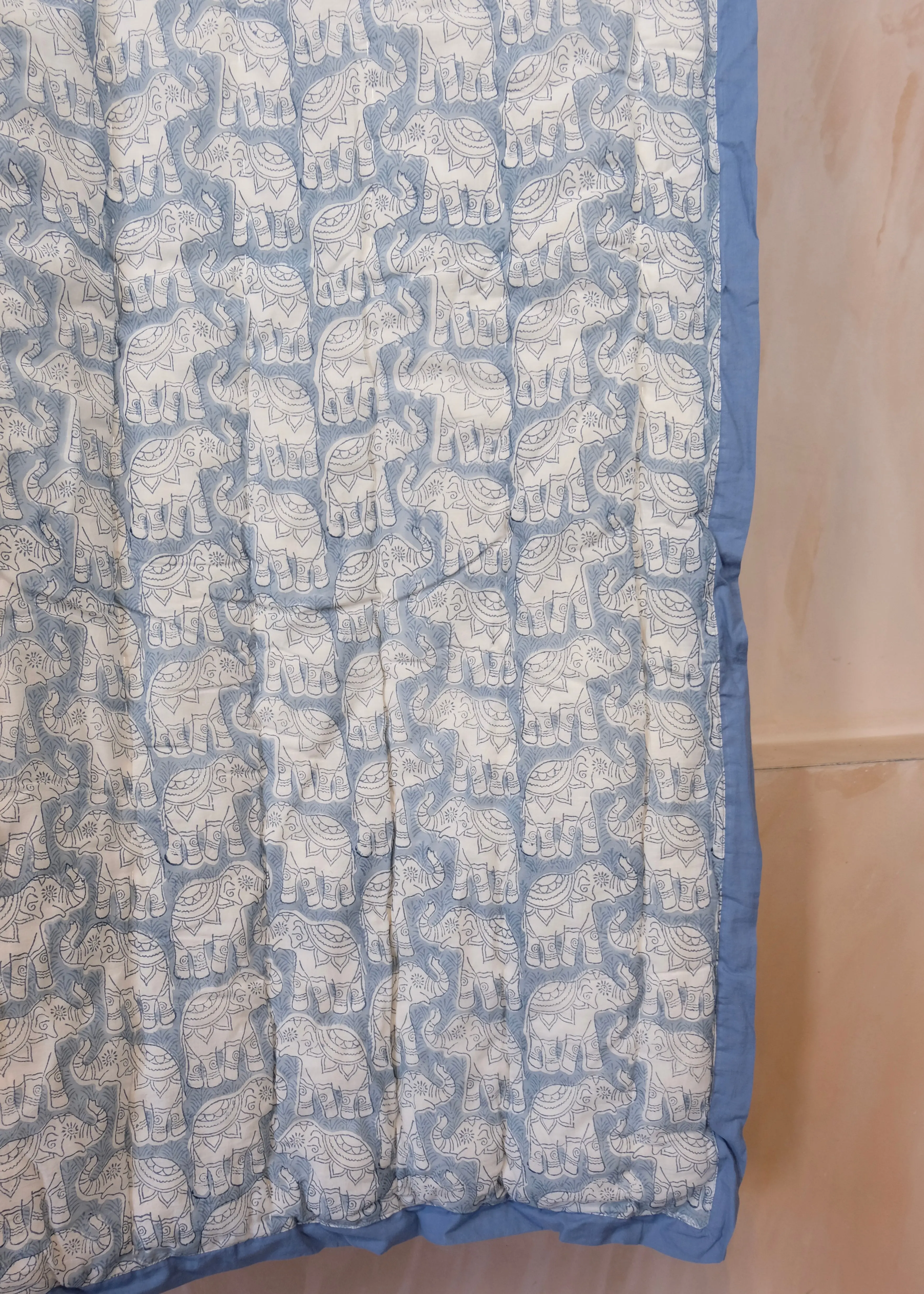 Blue Elephant Toddler / Single Quilt - Image 3