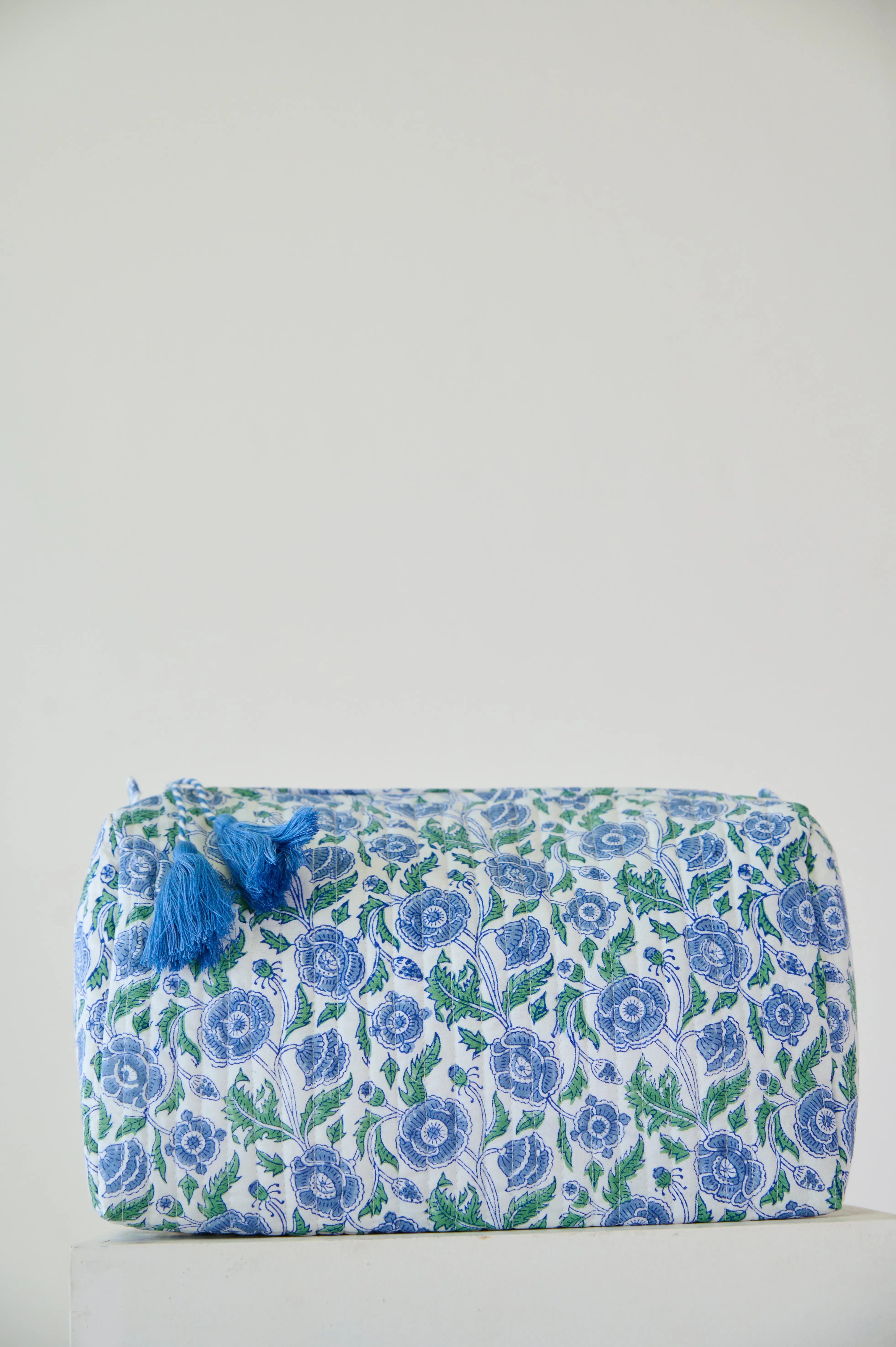 Blue Floral Organic Cotton Wash Bag - Image 4