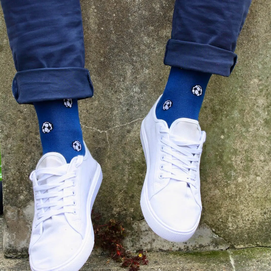 Blue Football Bamboo Socks - Image 2