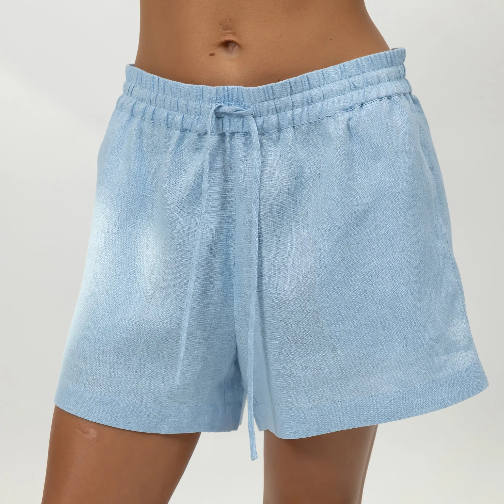 Blue Heavy Linen Shorts Perfect Days - Image 2