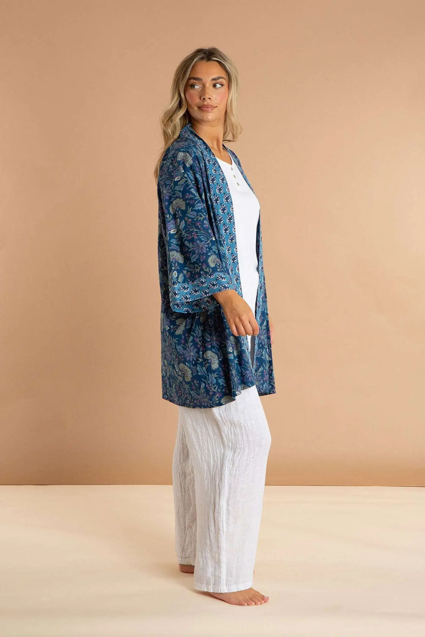 Blue Lagoon Women's Cotton Kimono - Image 4