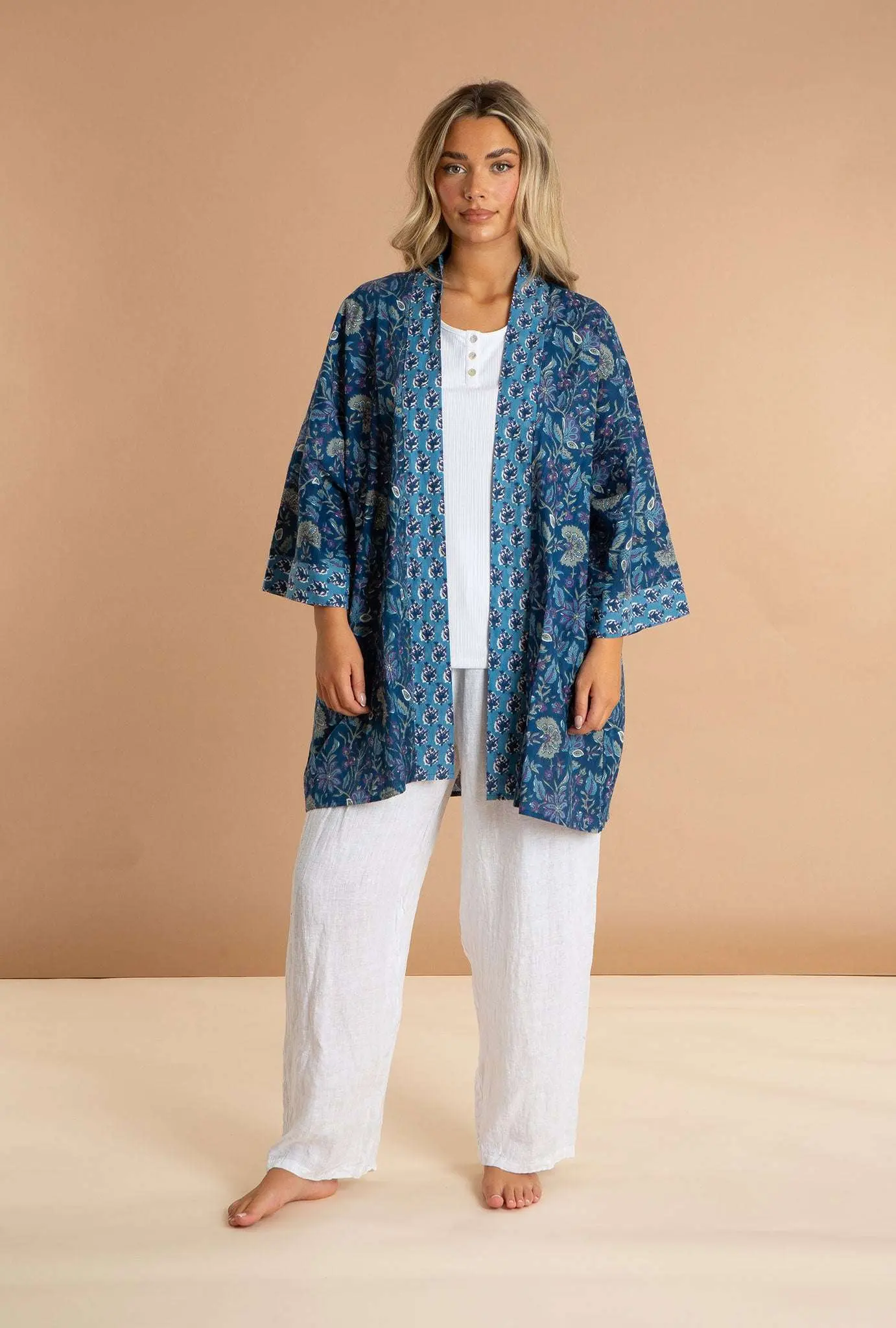Blue Lagoon Women's Cotton Kimono - Image 6