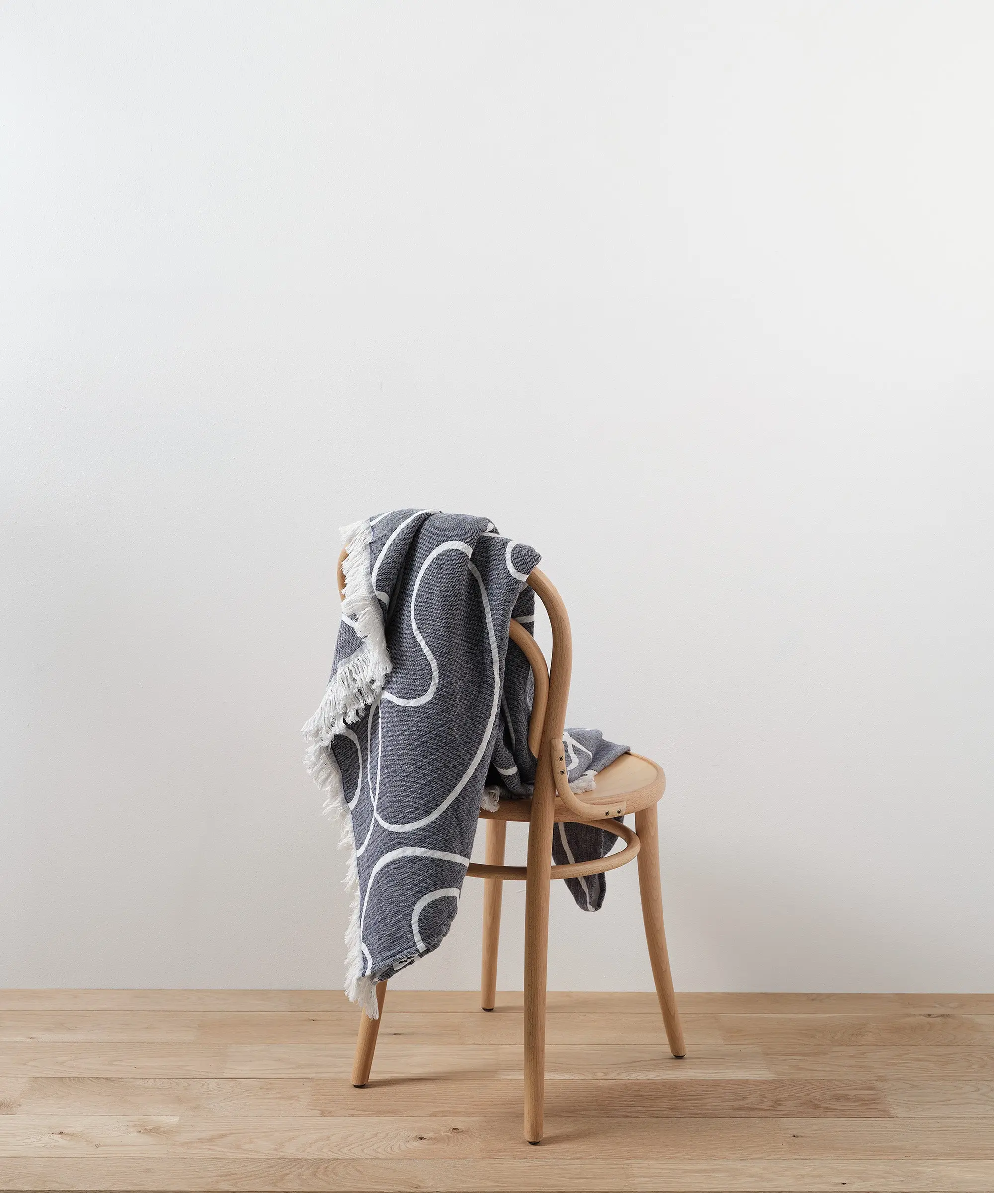 Blue Lines Cotton Throw Blanket - Image 2