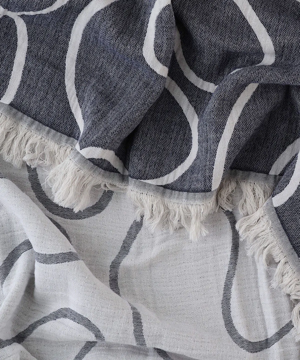 Blue Lines Cotton Throw Blanket - Image 6