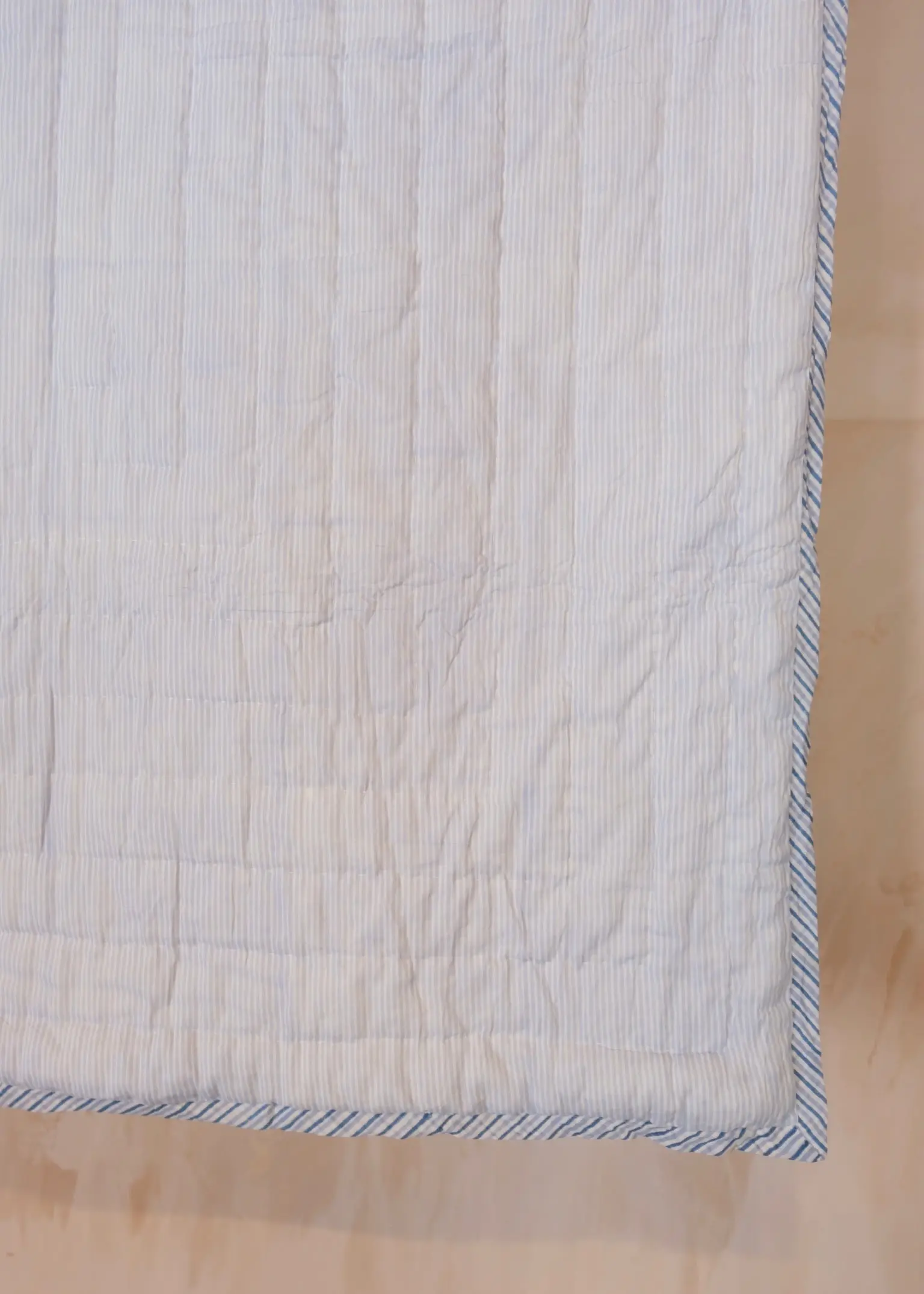 Blue Organic Cotton Toddler Quilt - Image 3