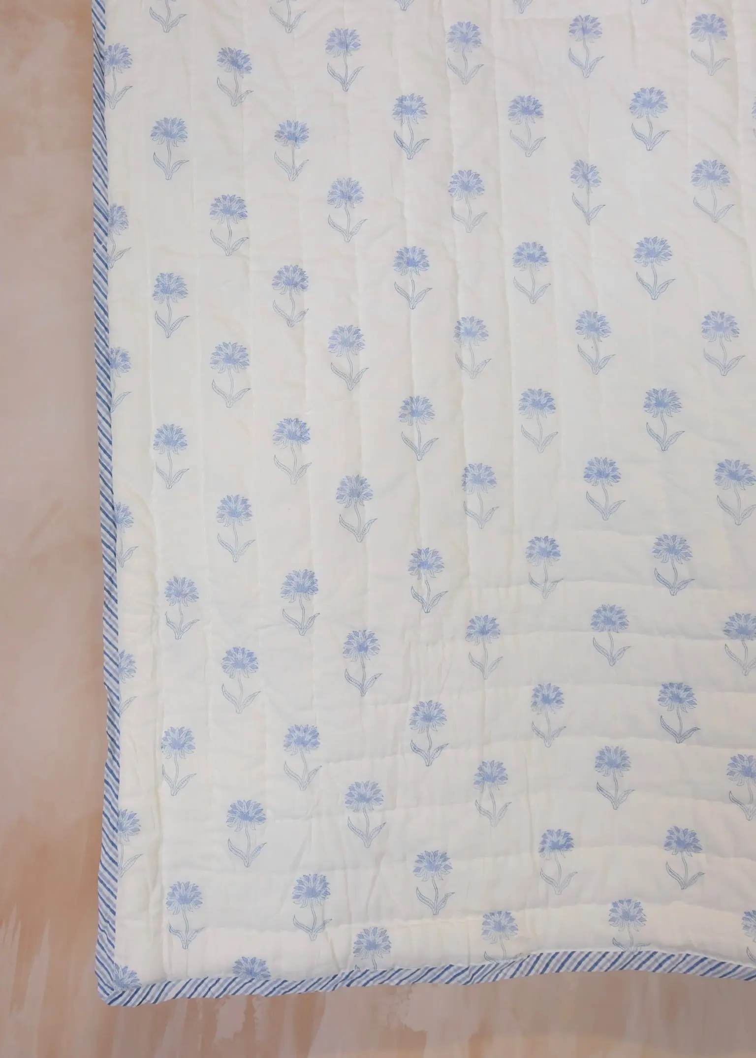 Blue Organic Cotton Toddler Quilt - Image 4