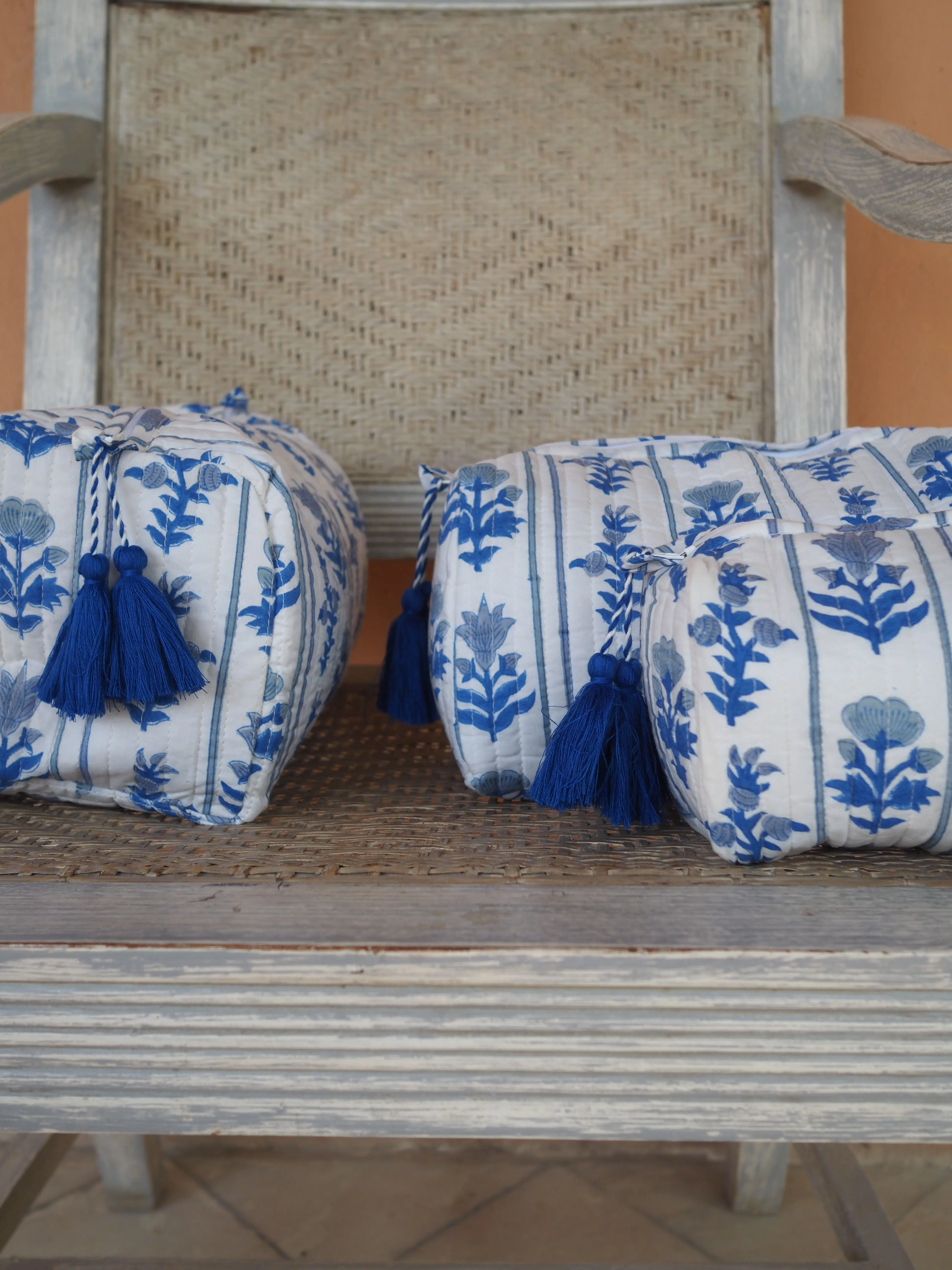 Blue Organic Cotton Wash Bag - Image 2