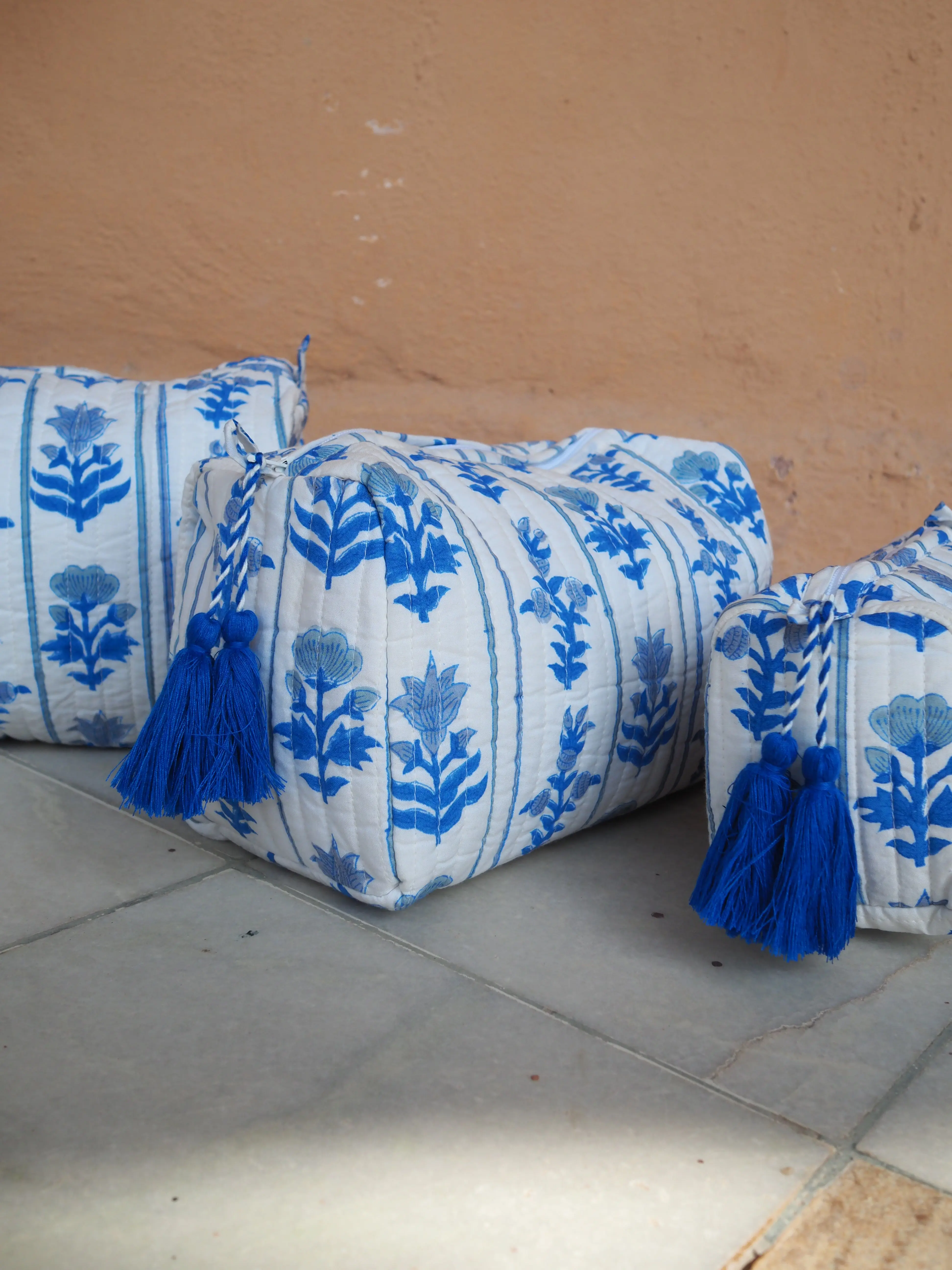 Blue Organic Cotton Wash Bag - Image 3