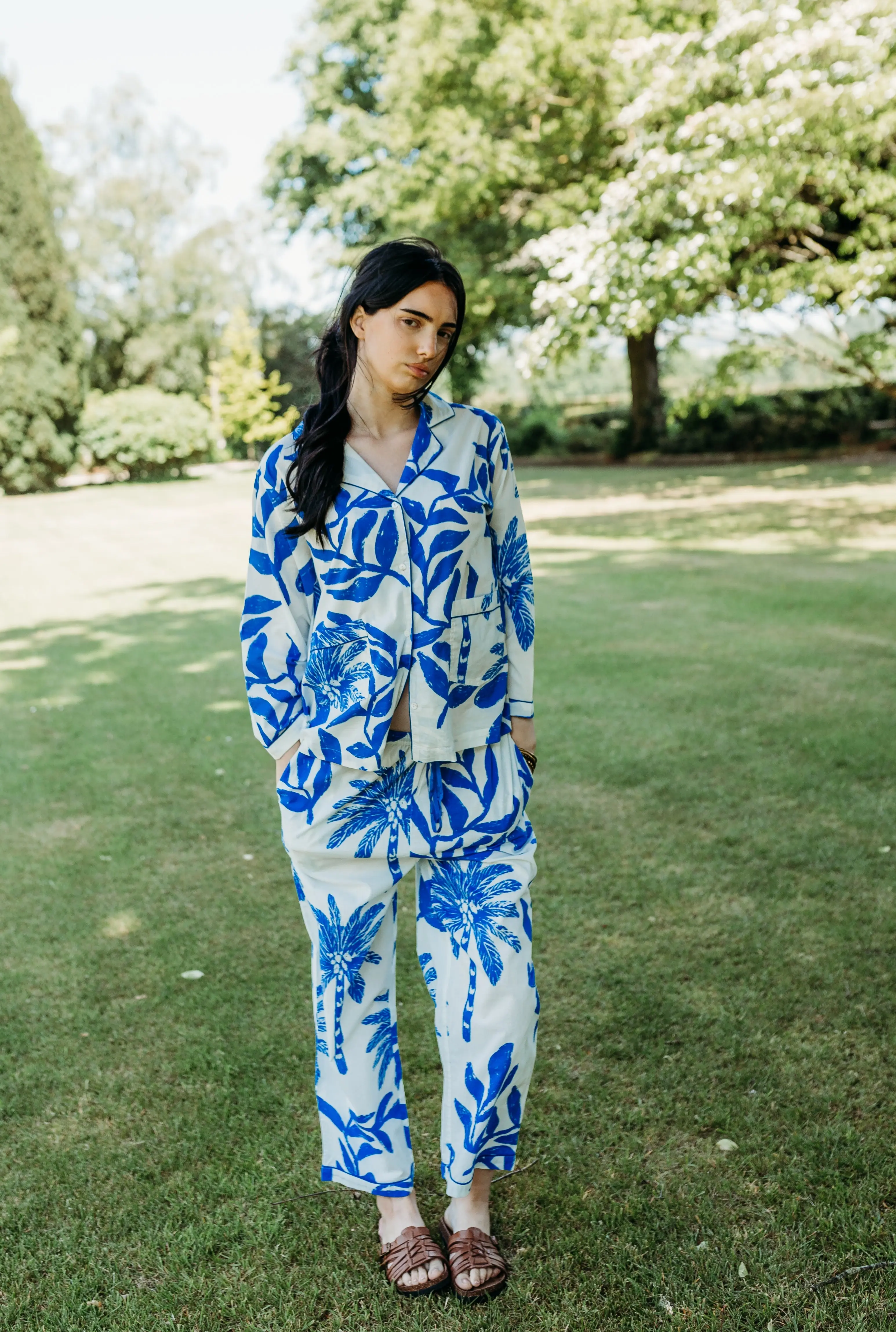 Blue Palm Tree Organic Cotton Pyjamas - Image 12