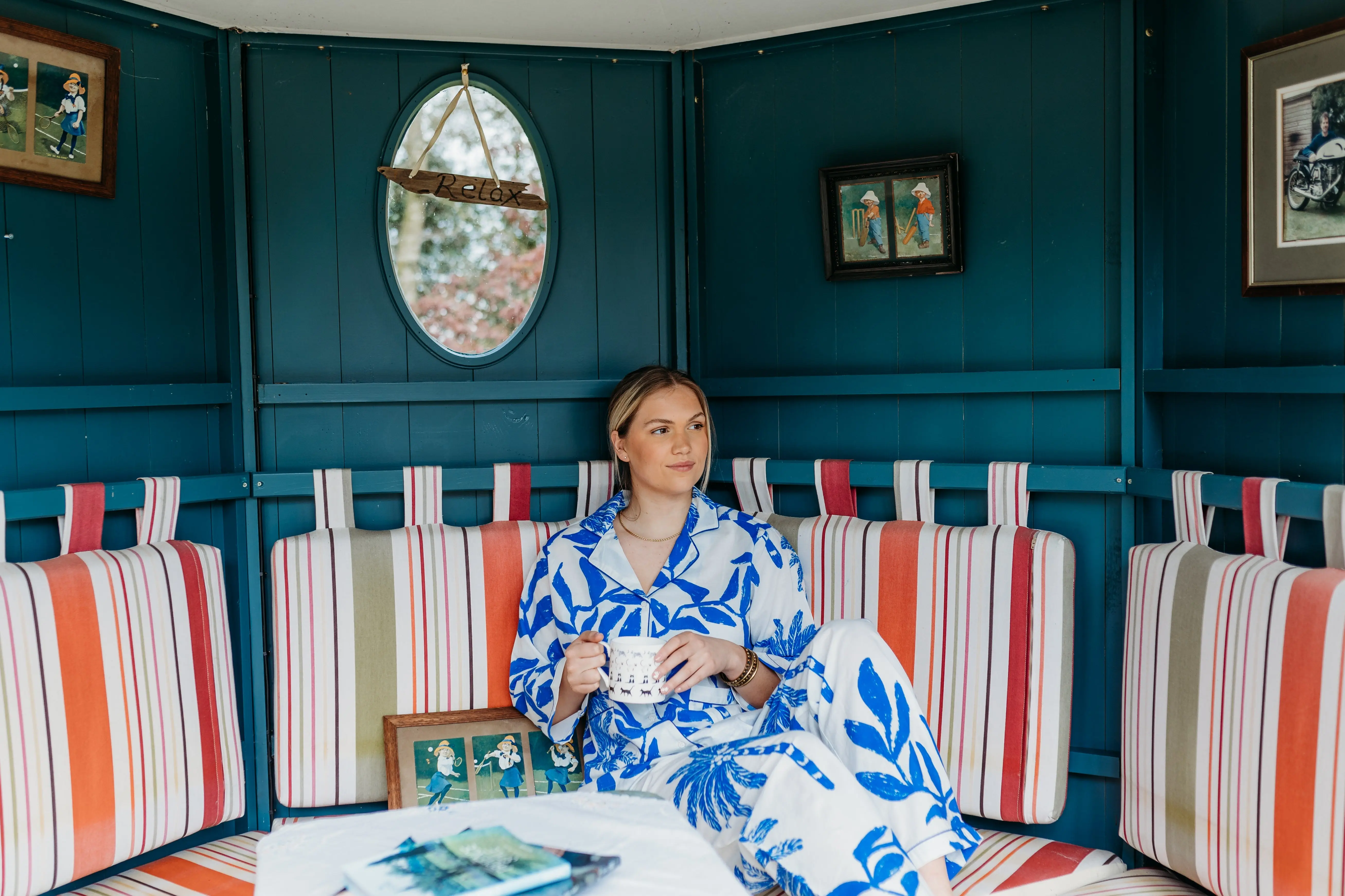 Blue Palm Tree Organic Cotton Pyjamas - Image 4