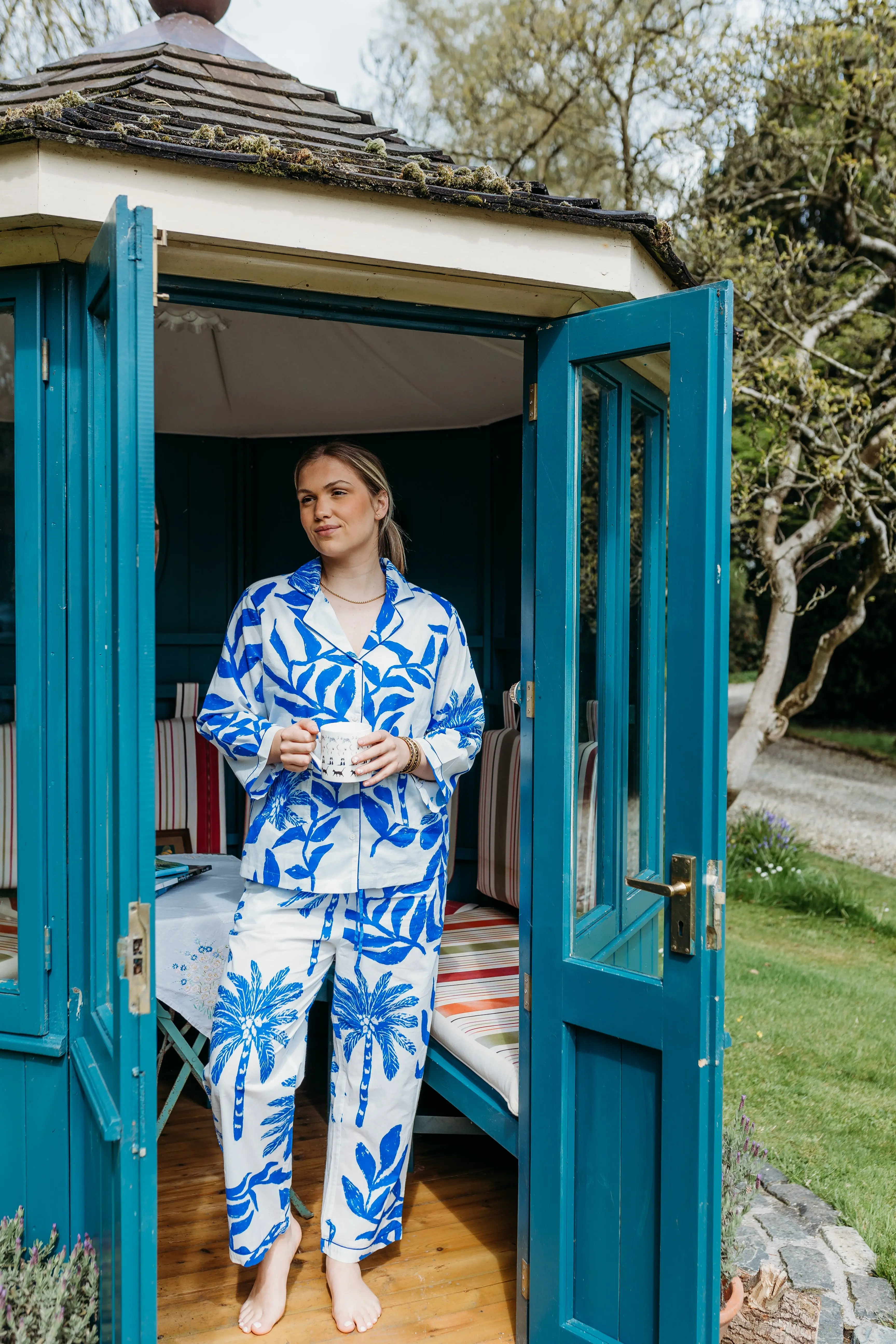 Blue Palm Tree Organic Cotton Pyjamas - Image 6