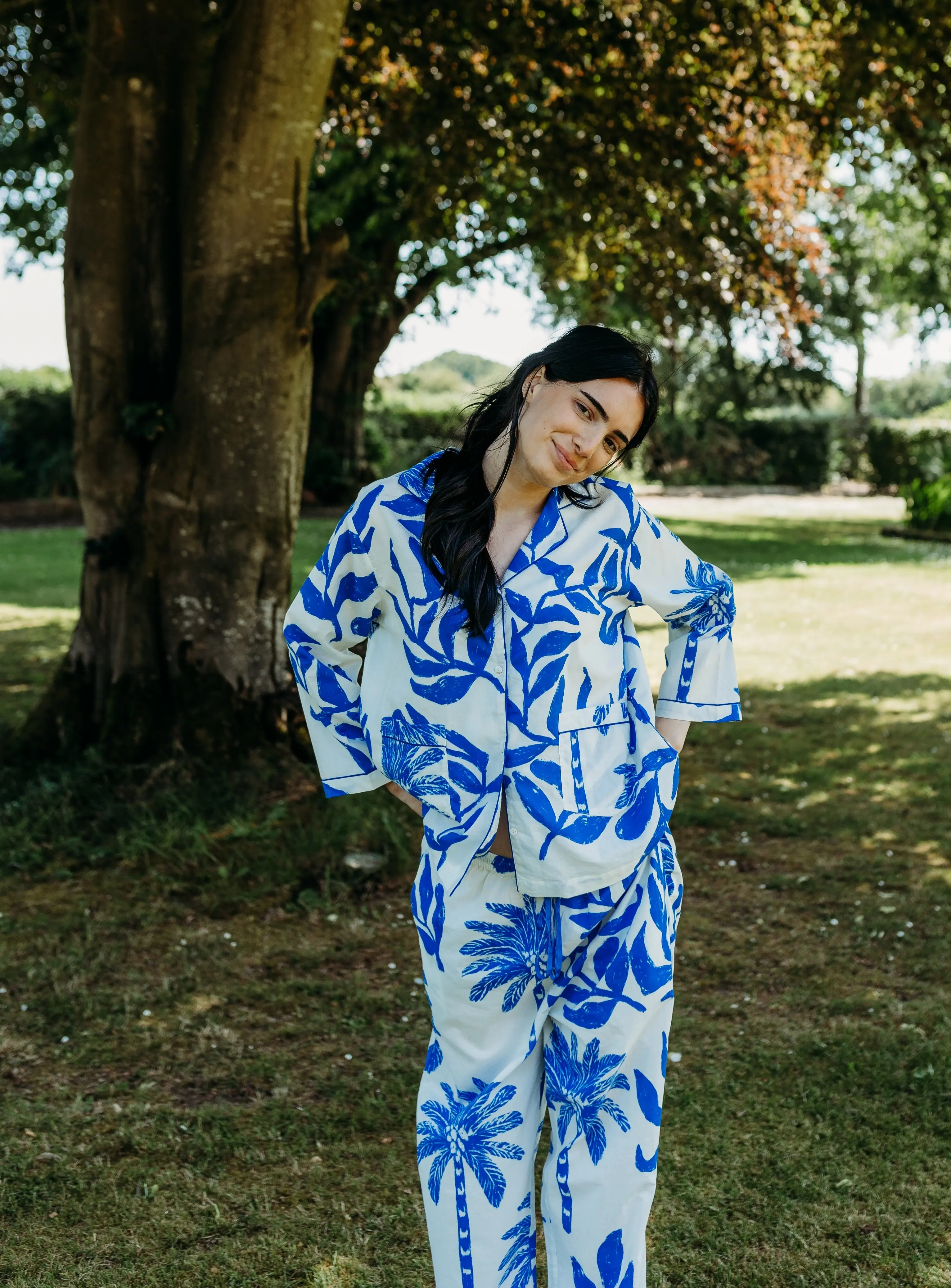 Blue Palm Tree Organic Cotton Pyjamas - Image 9