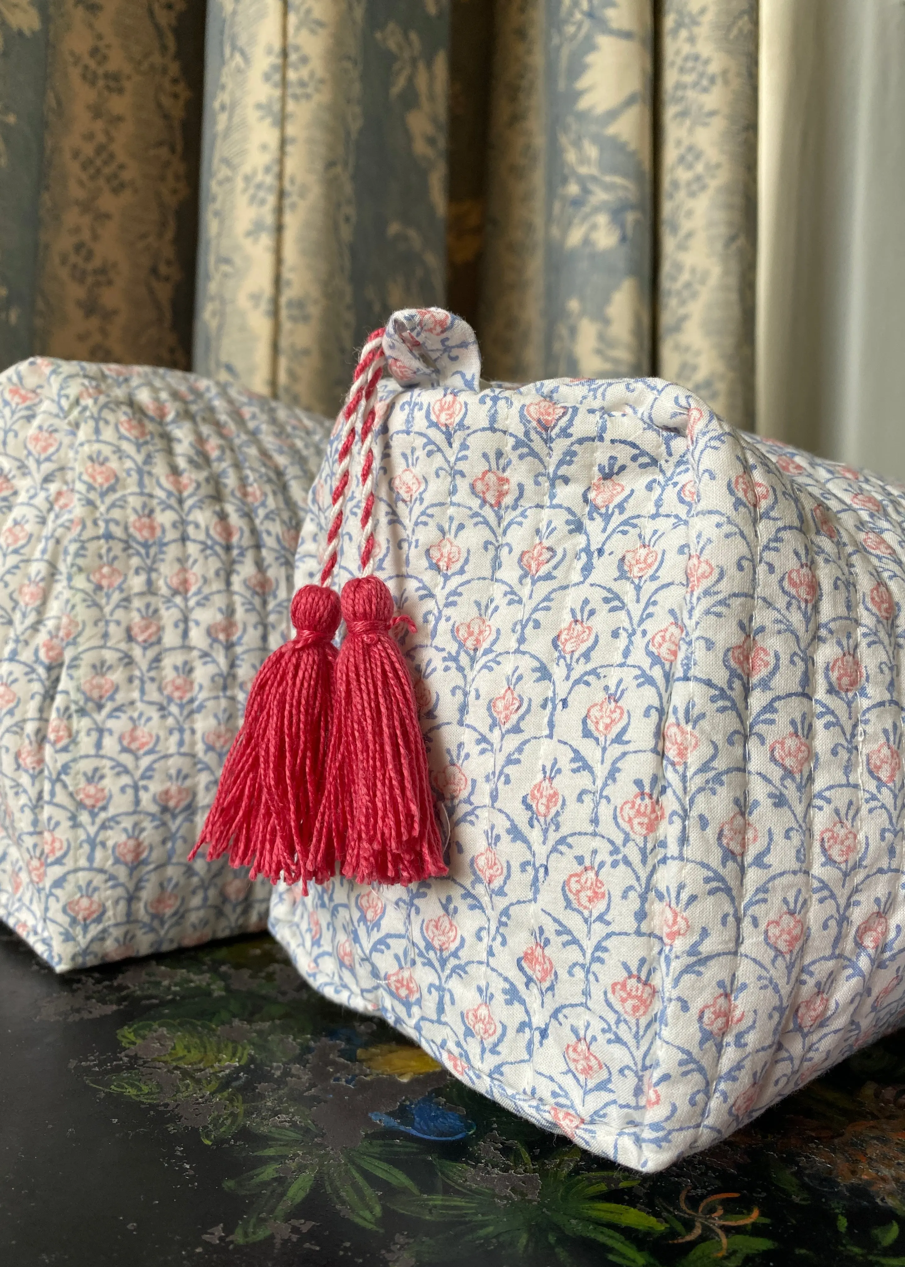 Blue / Pink Organic Cotton Wash Bag - Image 2