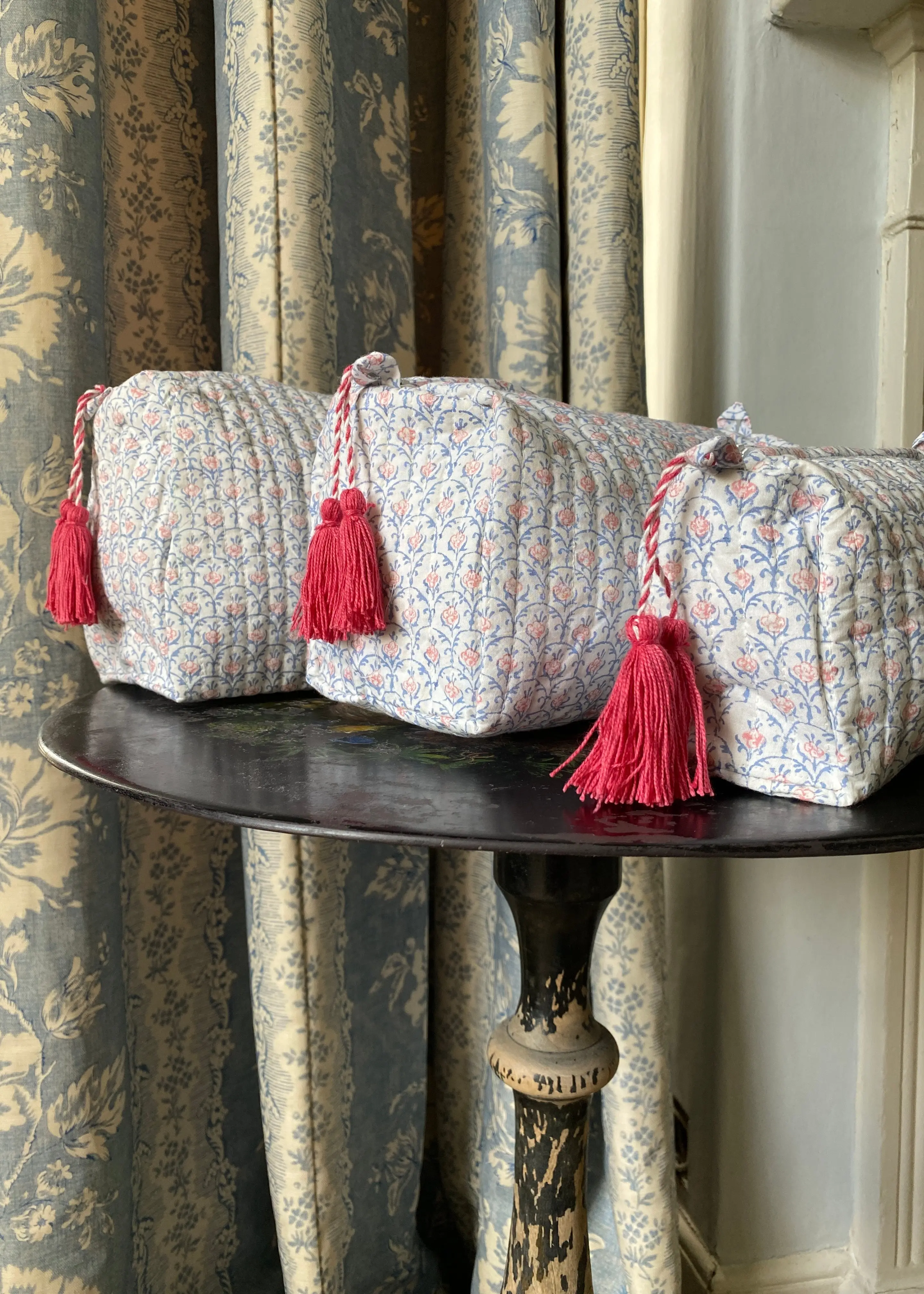 Blue / Pink Organic Cotton Wash Bag - Image 3