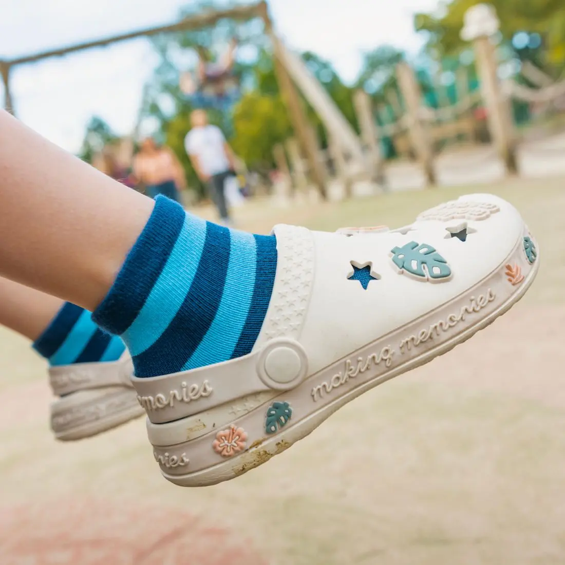 Blue Stripe Matching Bamboo Socks (Adult & Child) - Image 2