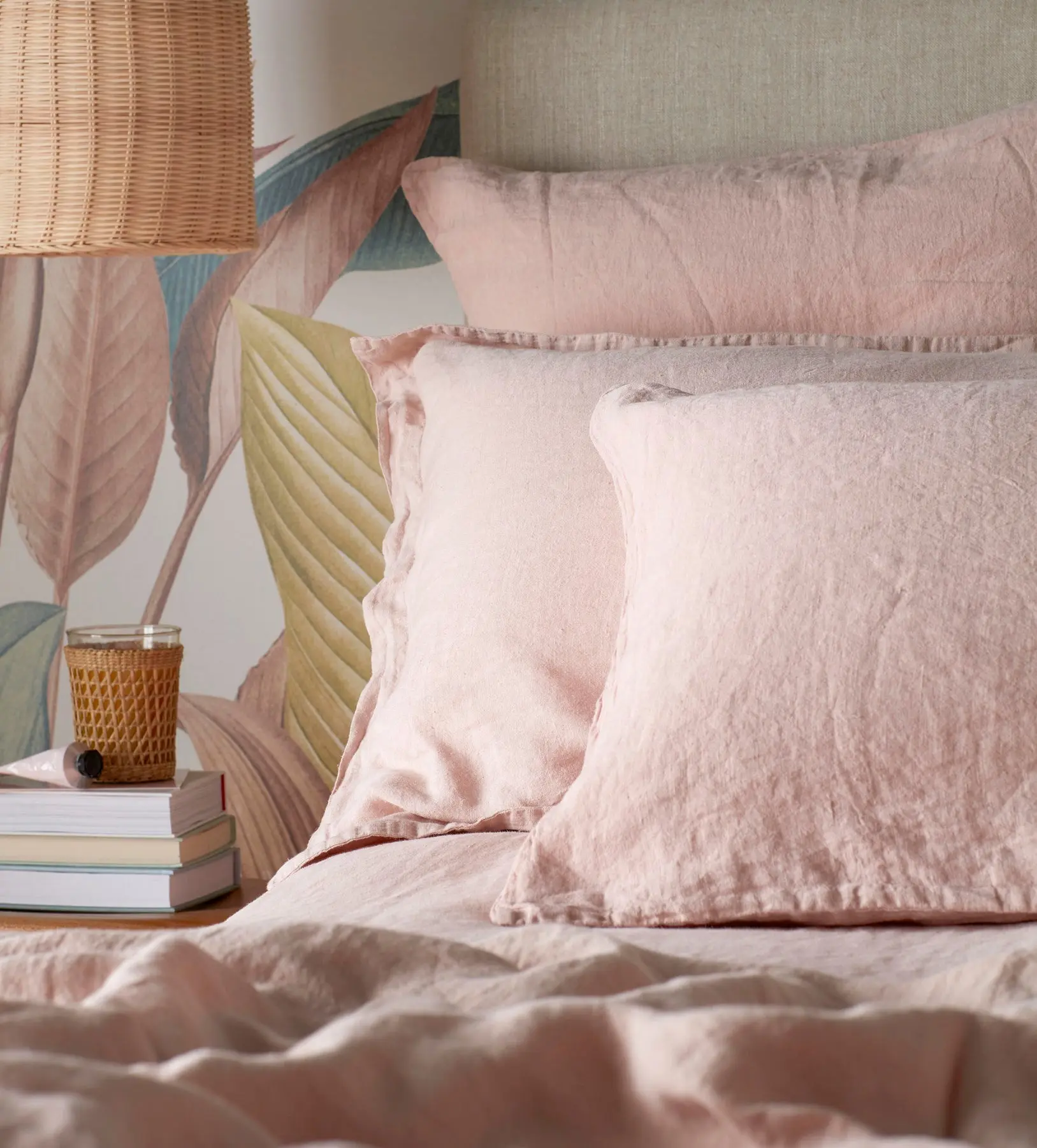 Blush Pink 100% Linen Housewife Pillowcase - Image 3