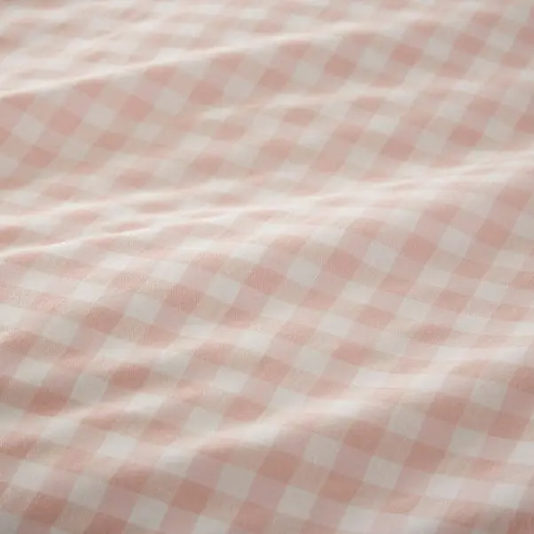 Blush Portloe Woven Gingham Duvet Cover & Pillowcase Set - Image 2