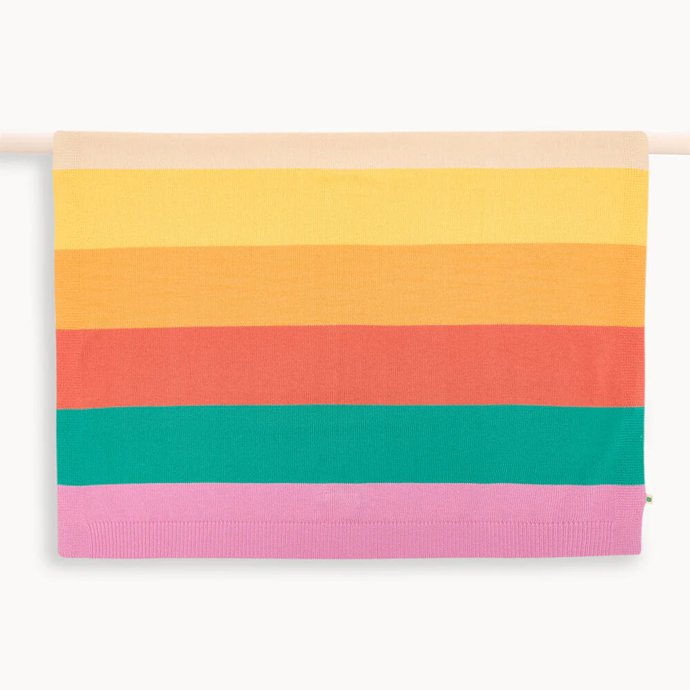 Bobby - Pink Rainbow Stripe Shawl - Image 3