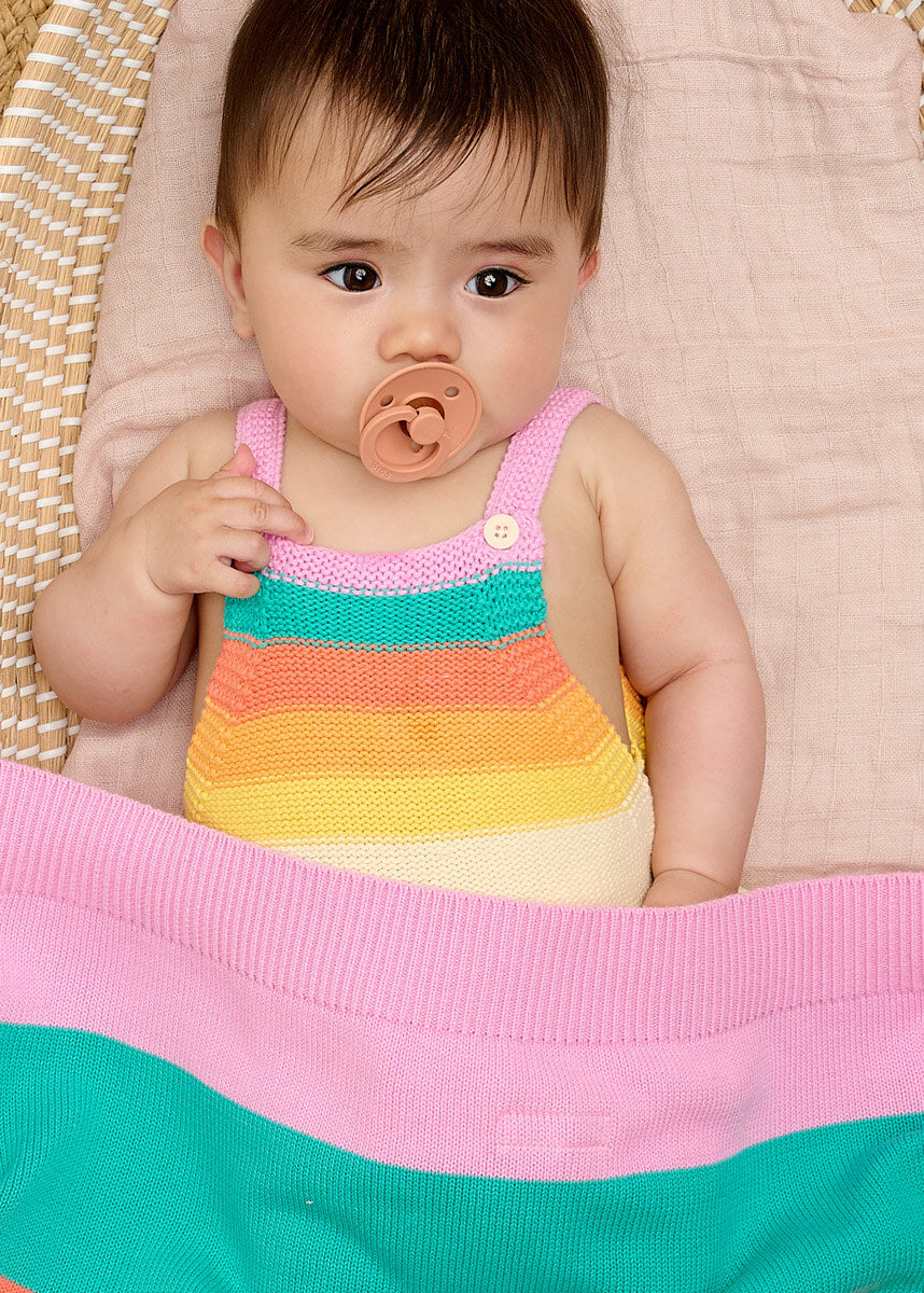 Bobby - Pink Rainbow Stripe Shawl - Image 4