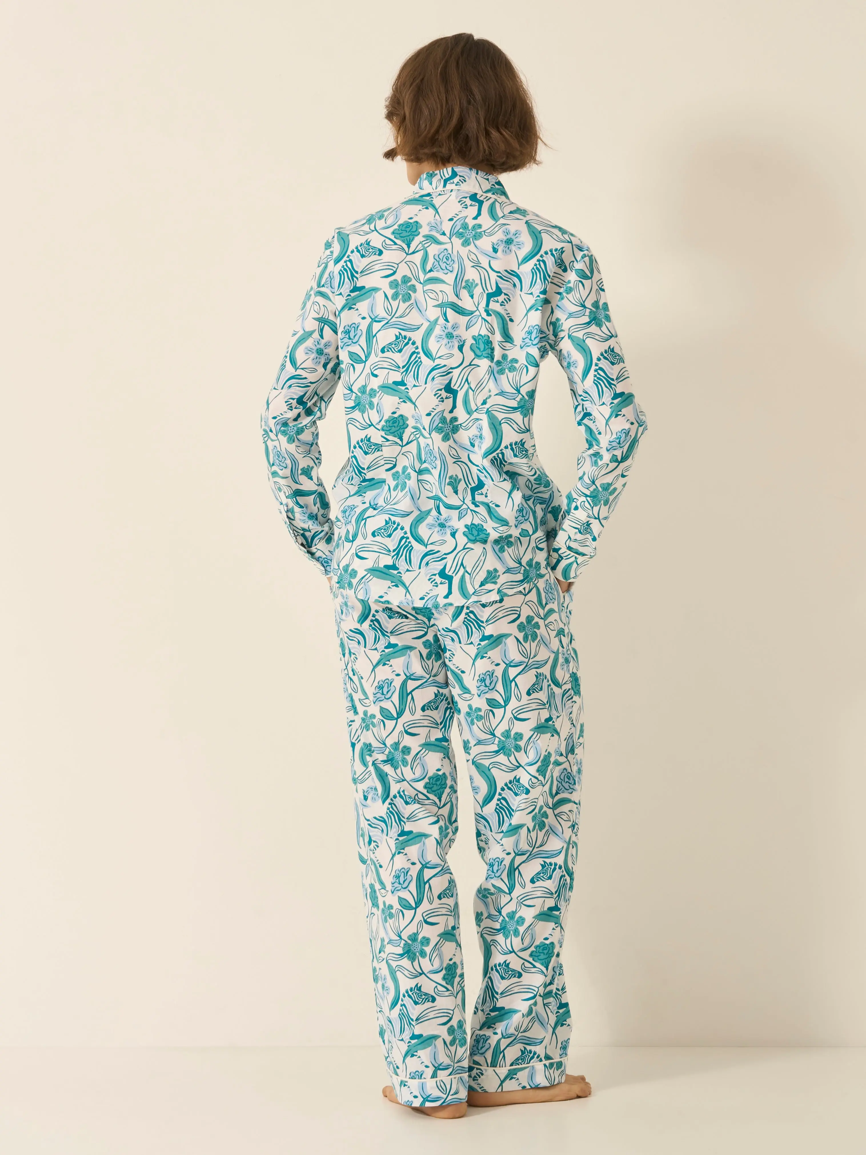 Boho Zebra Women's Long Sleeve Organic Cotton Pyjama Trouser Set - Image 5