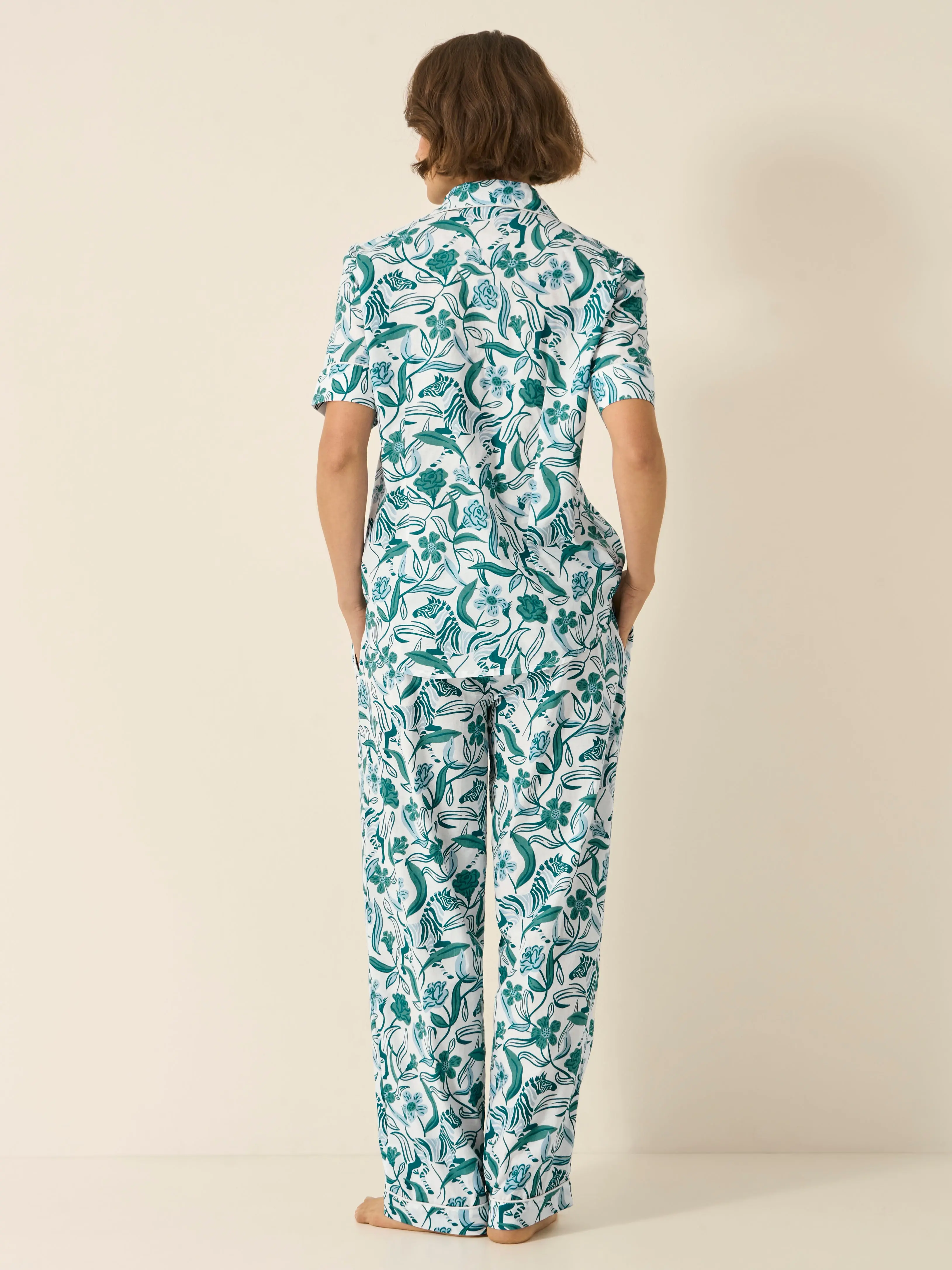 Boho Zebra Women's Short Sleeve Organic Cotton Pyjama Trouser Set - Image 5