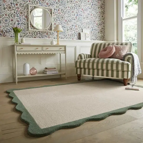 Bonnie Blush Scallop Wool Rug - Image 11