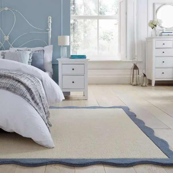 Ashley Blue Scallop Wool Rug