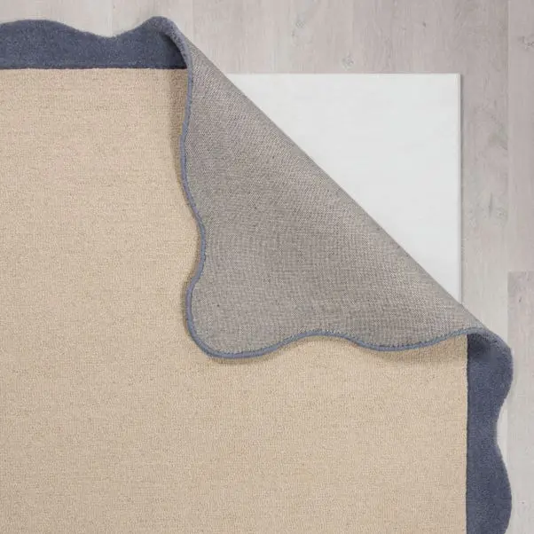 Ashley Blue Scallop Wool Rug - Image 3