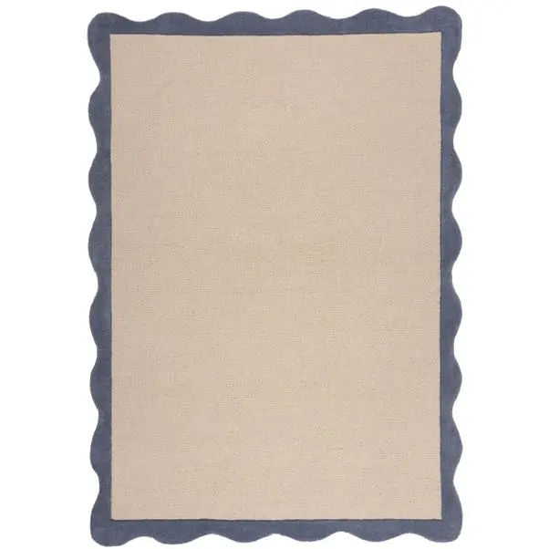 Ashley Blue Scallop Wool Rug - Image 5