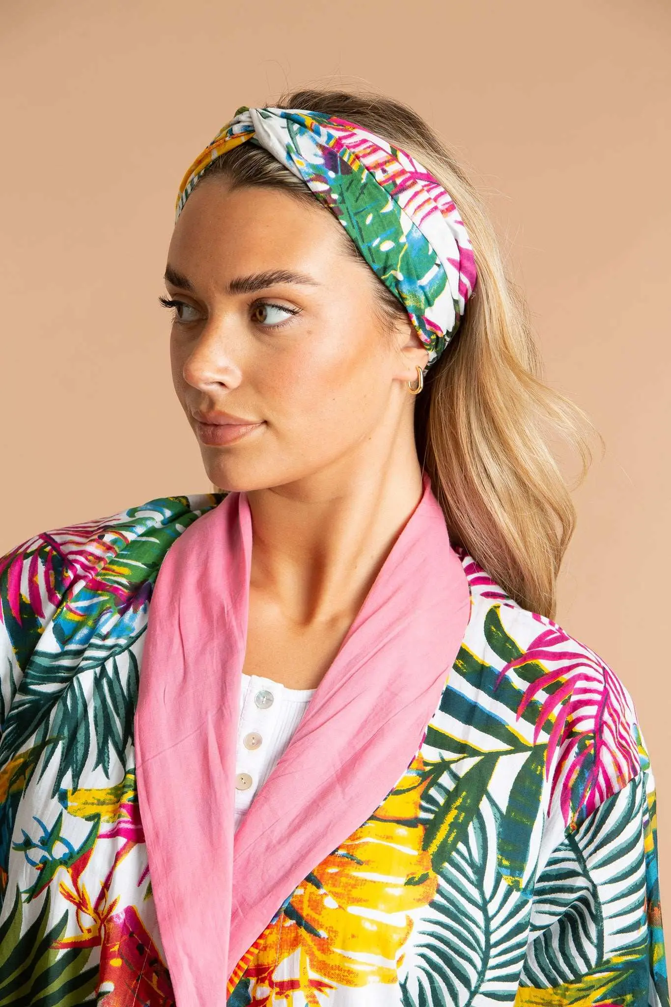 Bora Bora Floral Cotton Hair Scarf - Image 2