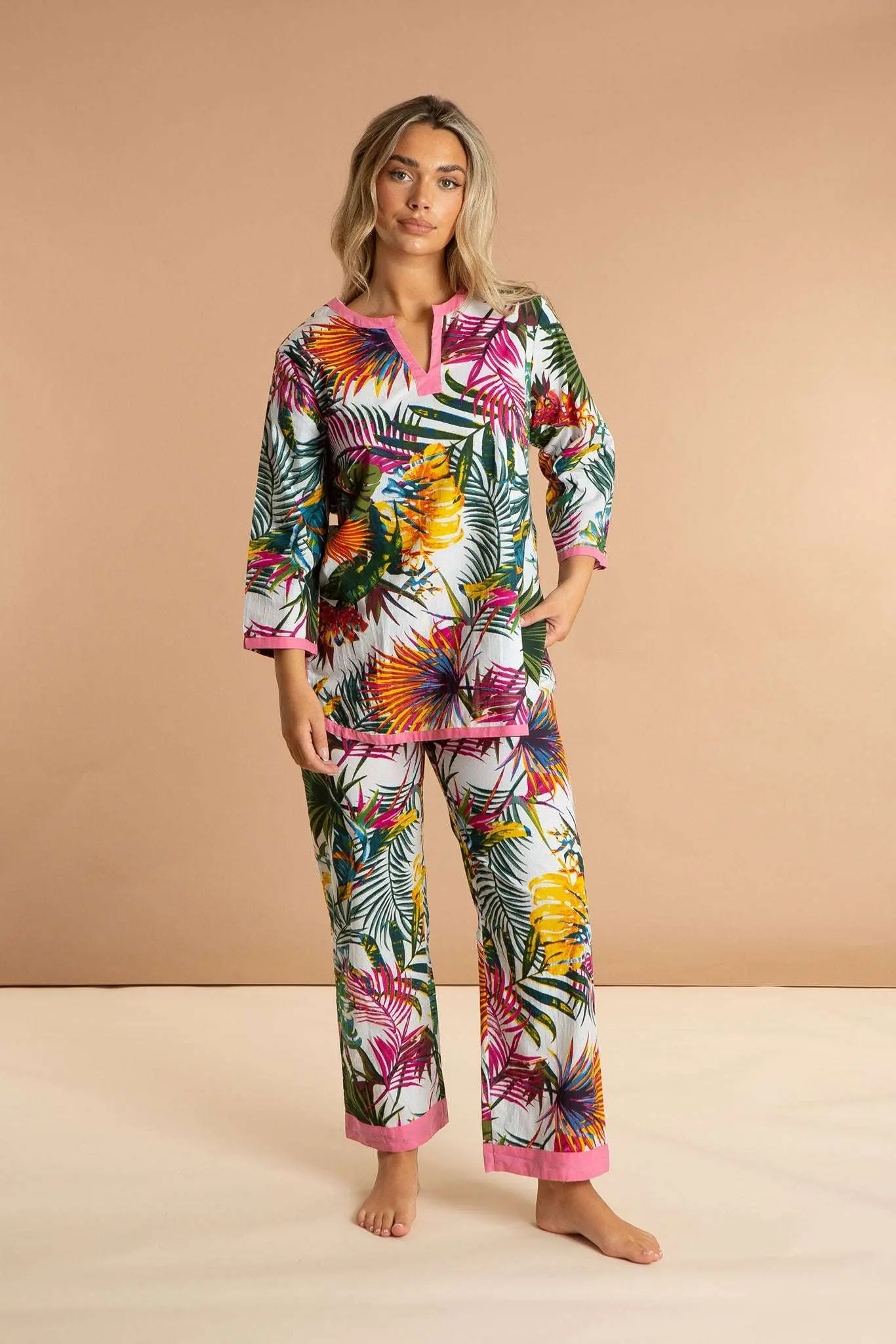 Bora Bora Women's Floral Cotton Pyjama Trouser Set - Image 2