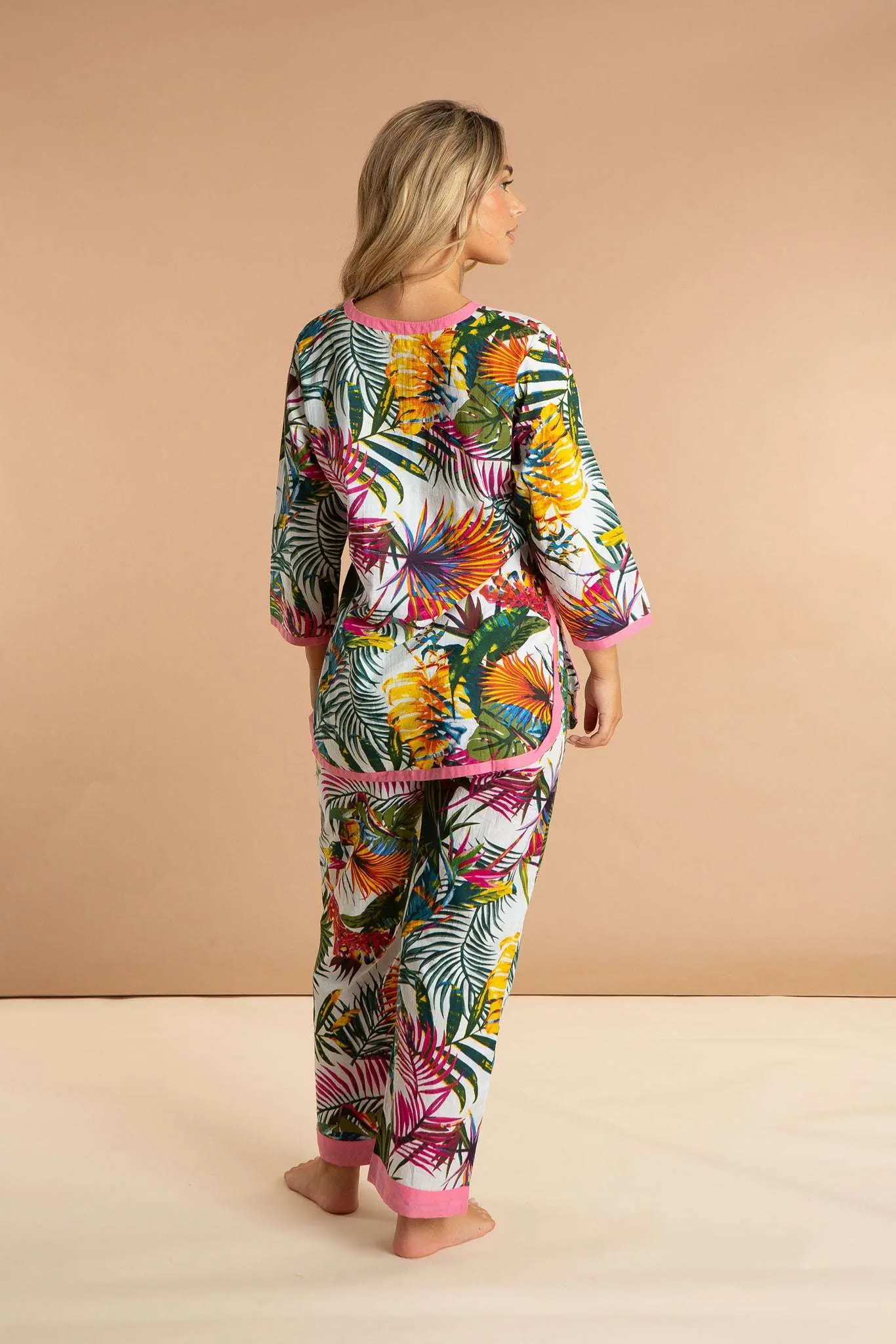 Bora Bora Women's Floral Cotton Pyjama Trouser Set - Image 4