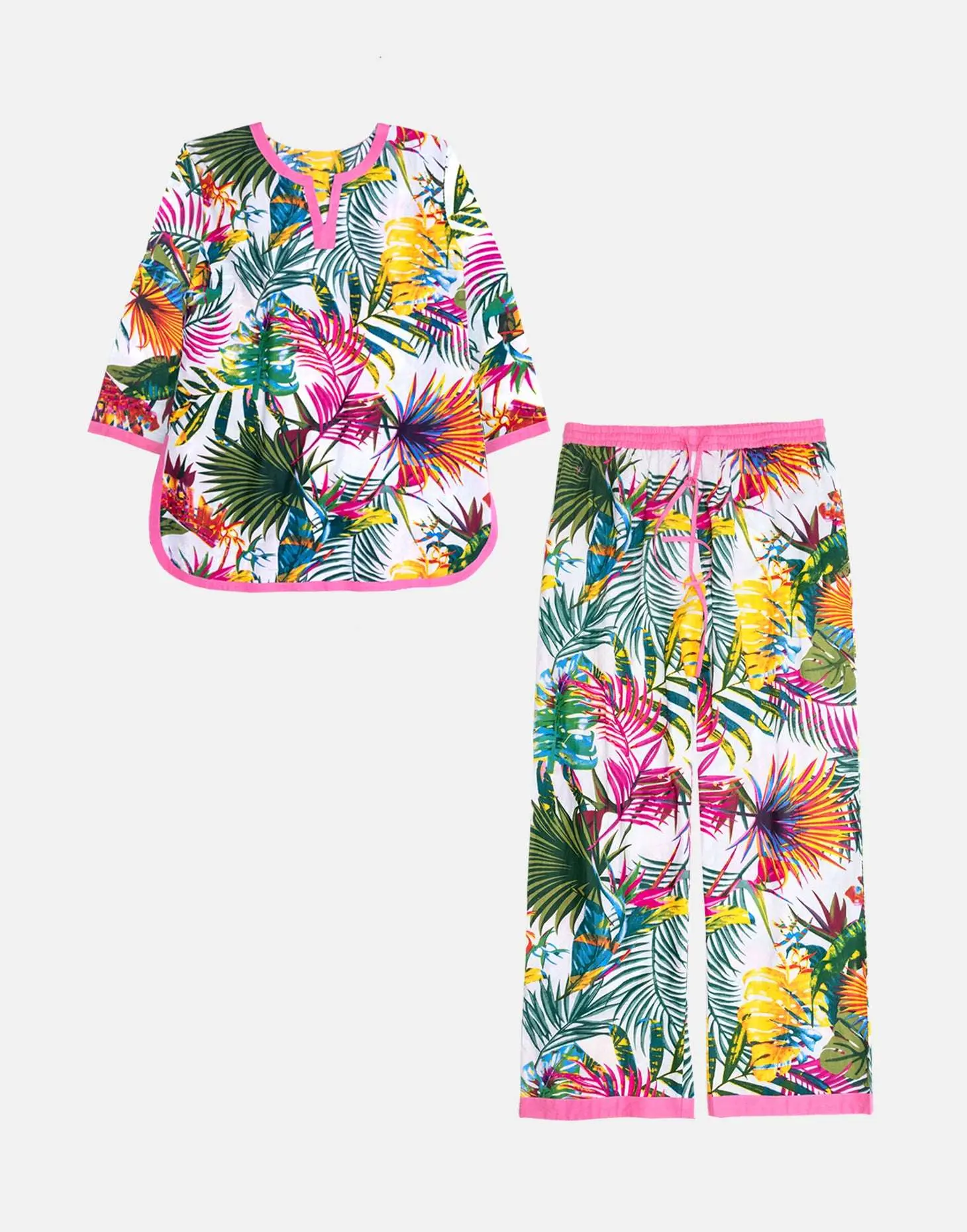 Bora Bora Women's Floral Cotton Pyjama Trouser Set - Image 5