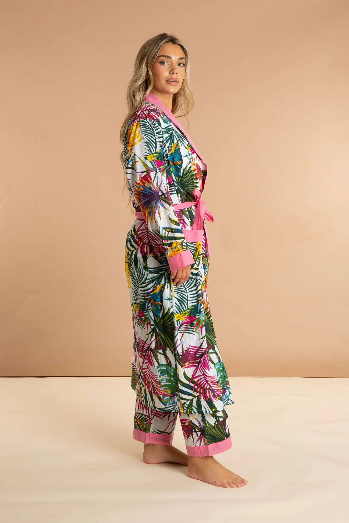 Bora Bora Women's Floral Cotton Robe - Image 3