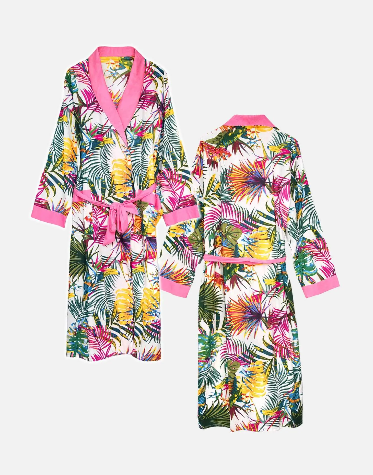 Bora Bora Women's Floral Cotton Robe - Image 6