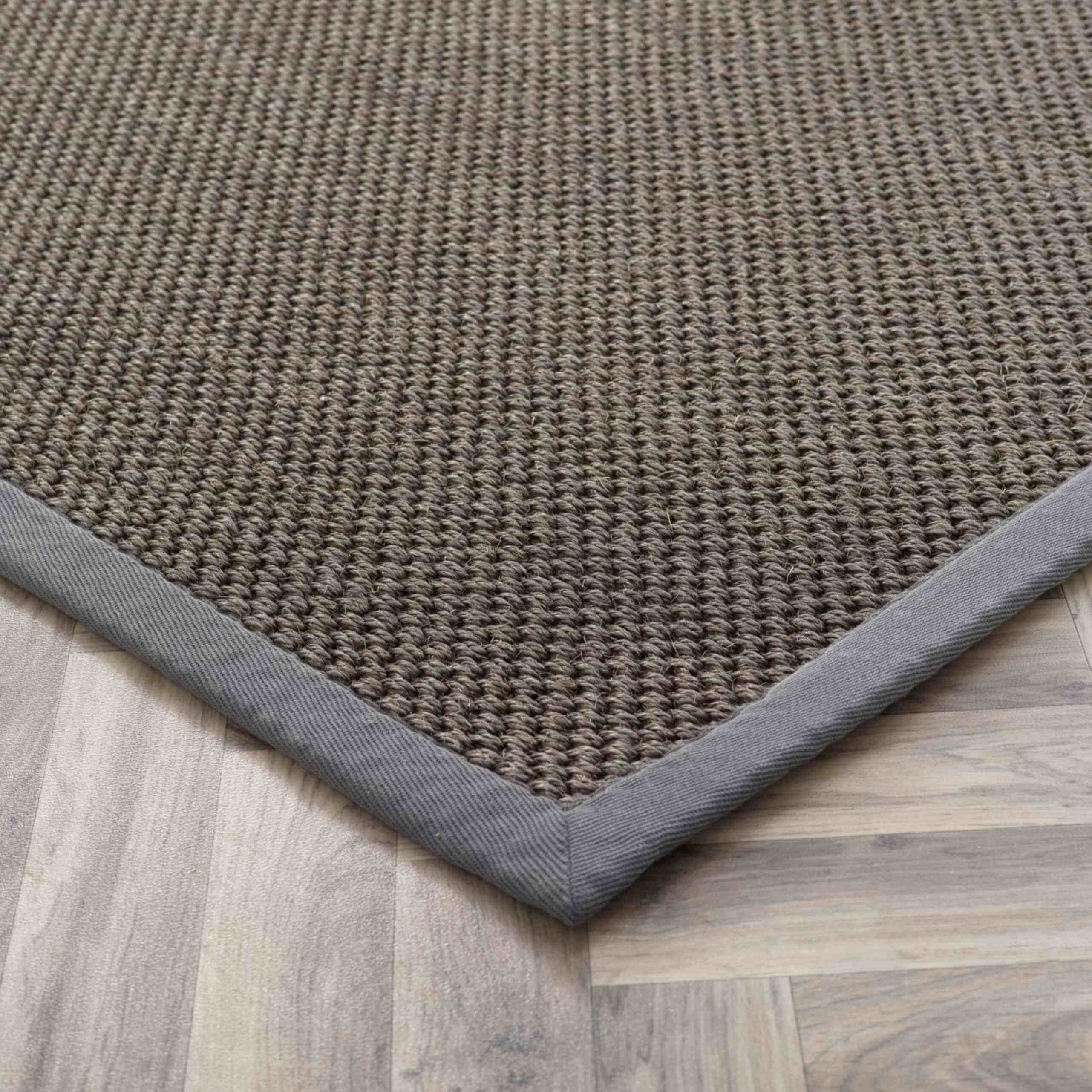 Bordered Dark Grey Non-Slip Sisal Rug - Image 3