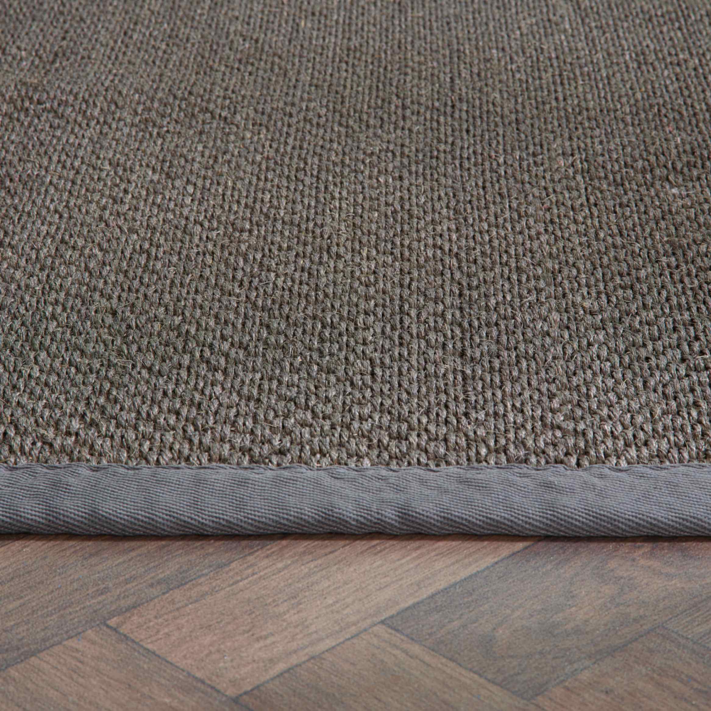 Bordered Dark Grey Non-Slip Sisal Rug - Image 4
