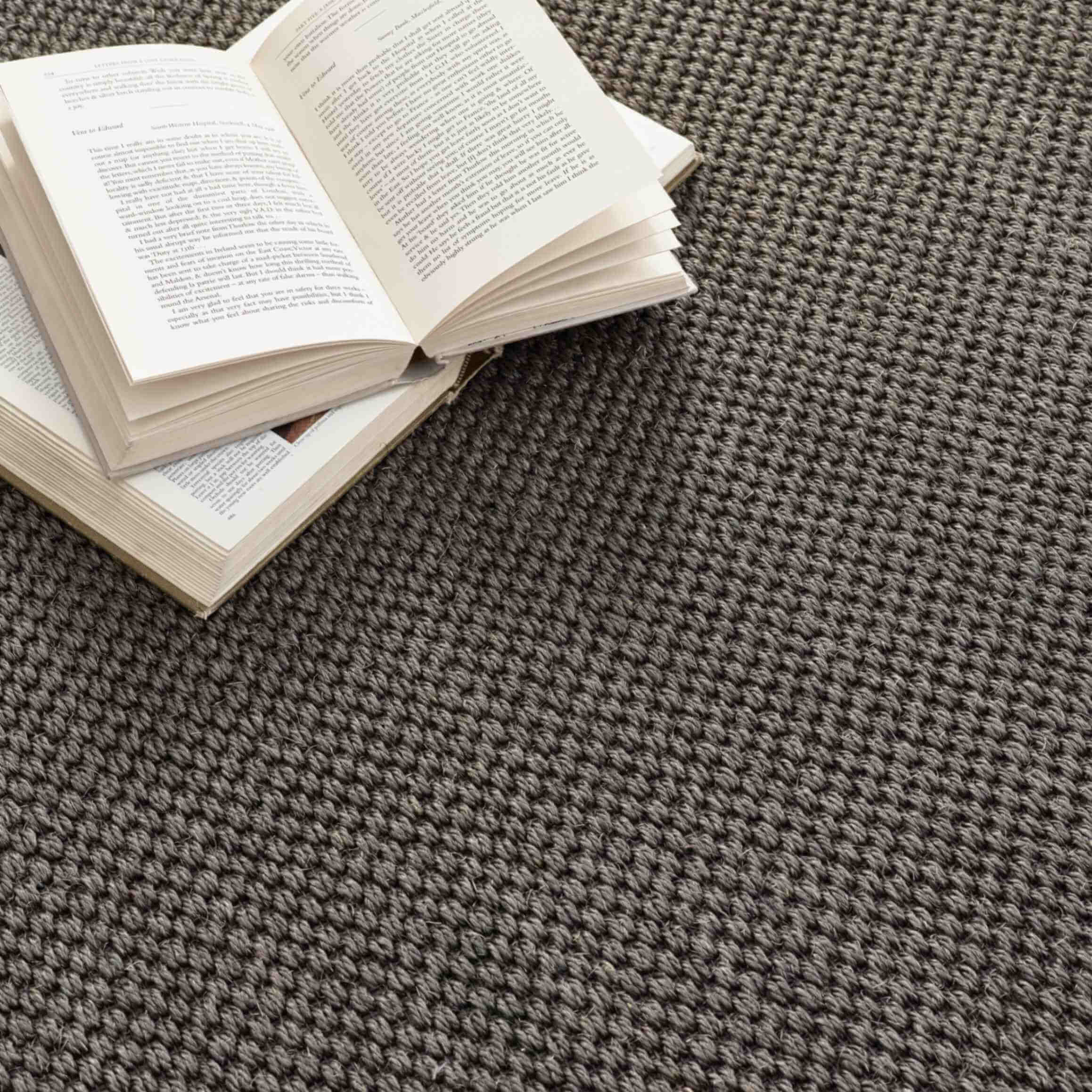 Bordered Dark Grey Non-Slip Sisal Rug - Image 8