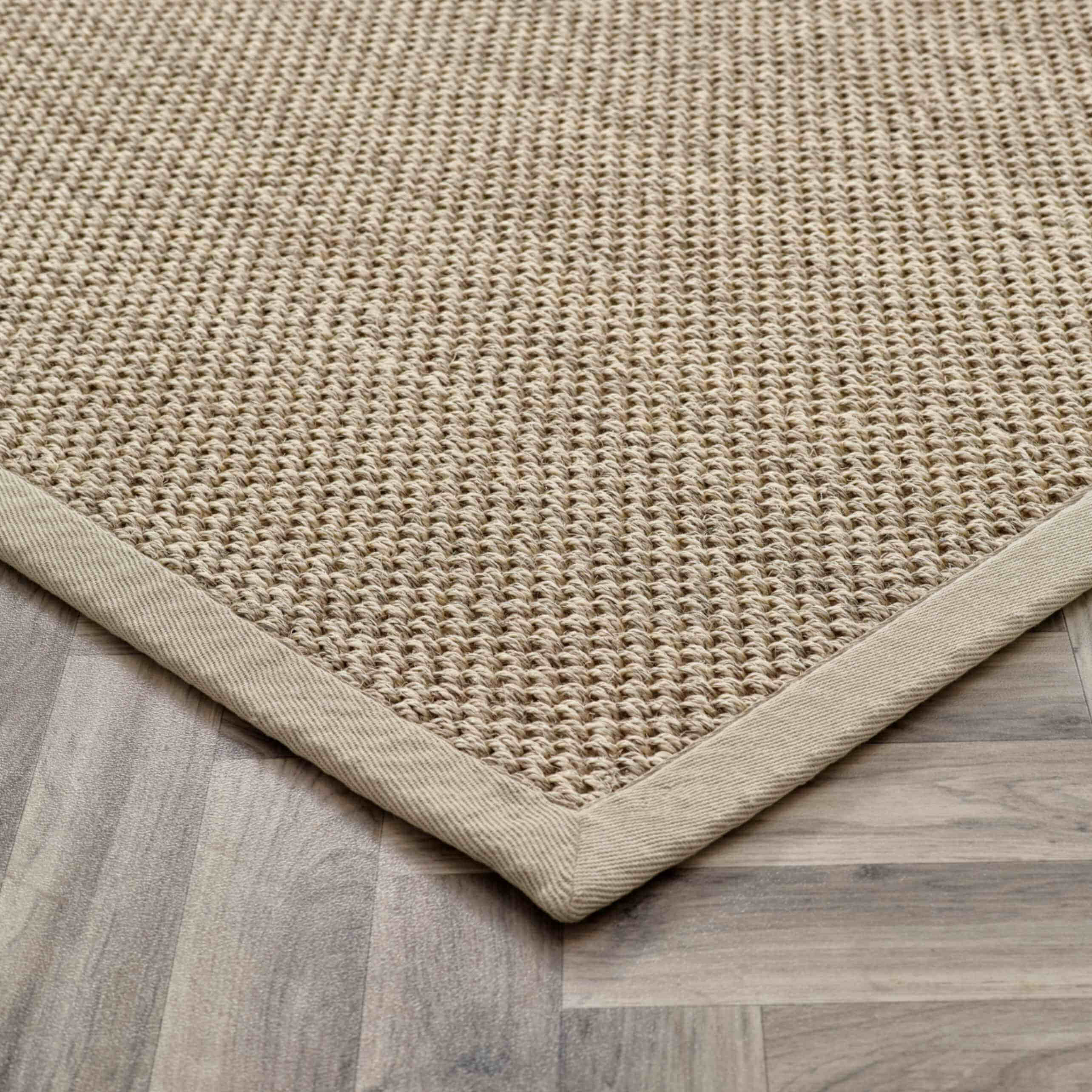 Bordered Light Beige Non-Slip Sisal Rug - Image 3