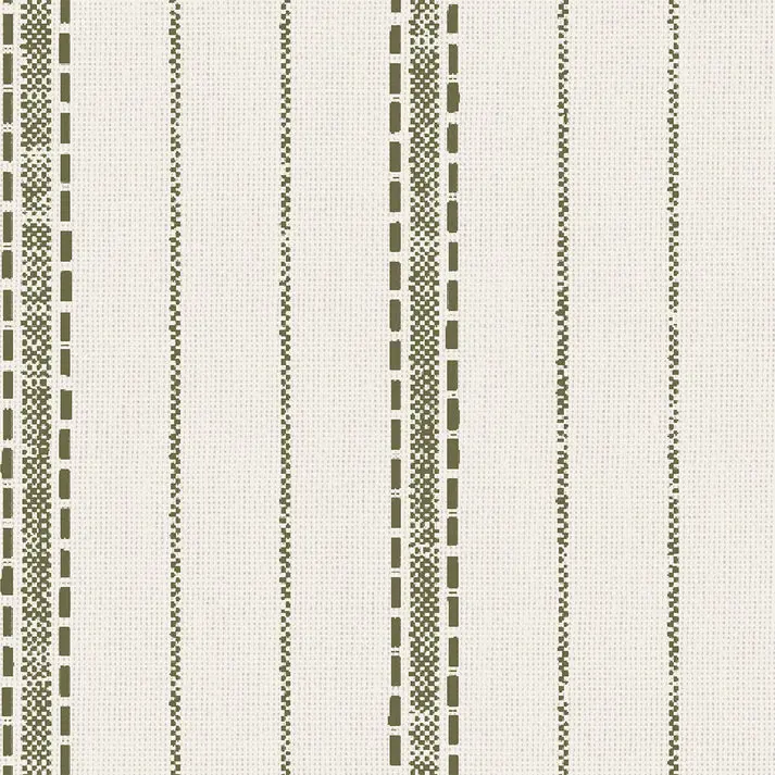 Botanical Green Ticking Stripe Wallpaper - Image 2