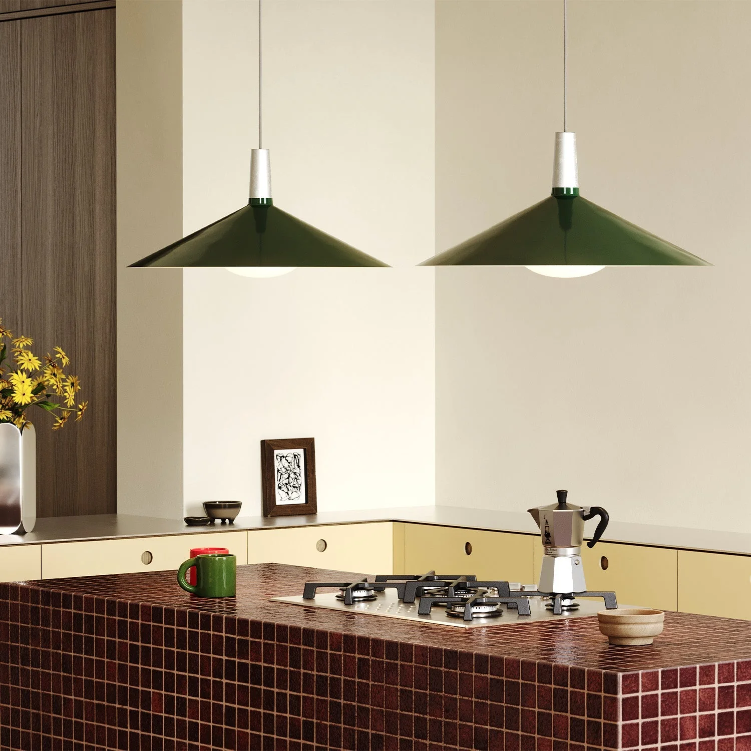 Bower Pendant Light Large in Dark Green - Image 2