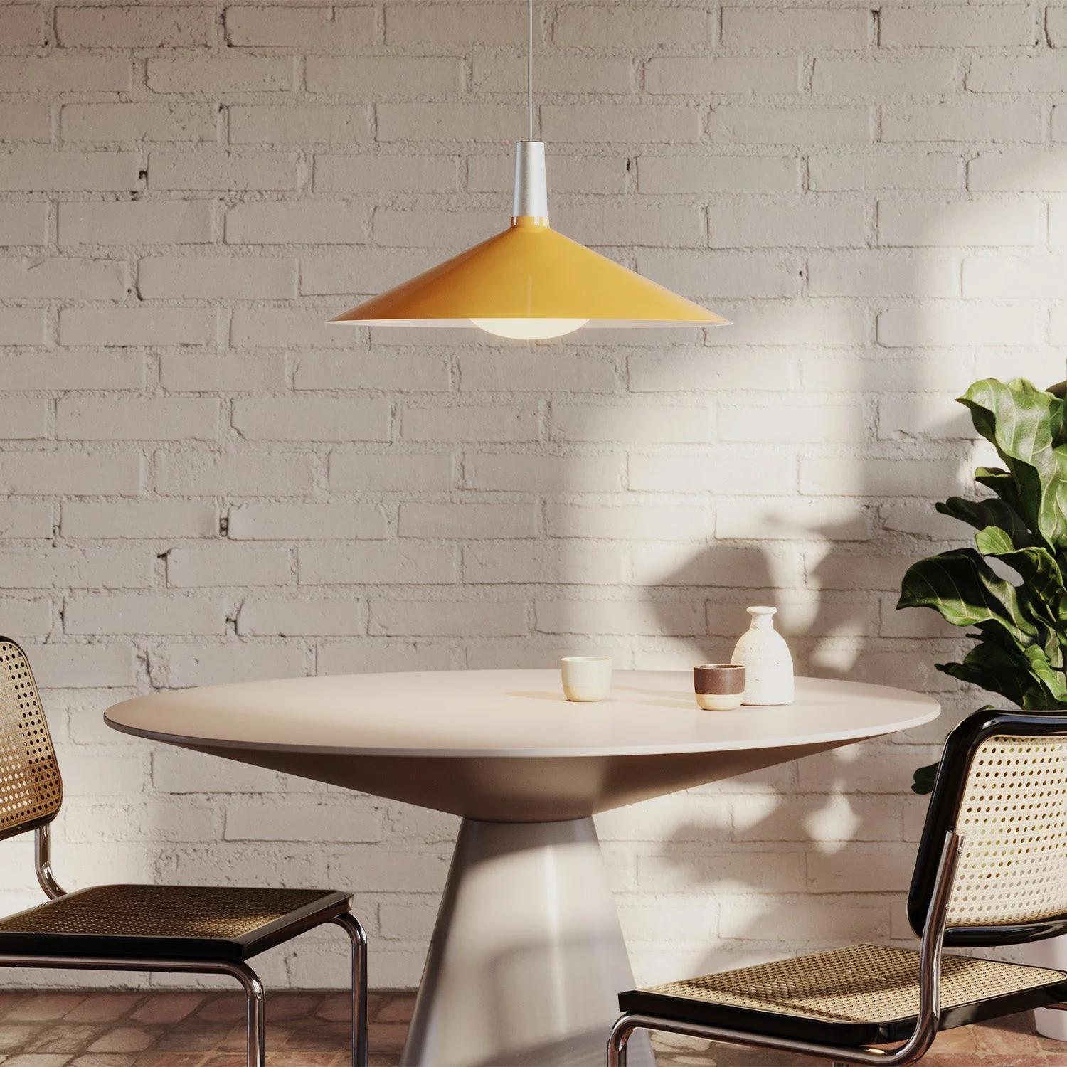 Bower Pendant Light Large in Yellow + Oval II - Image 2