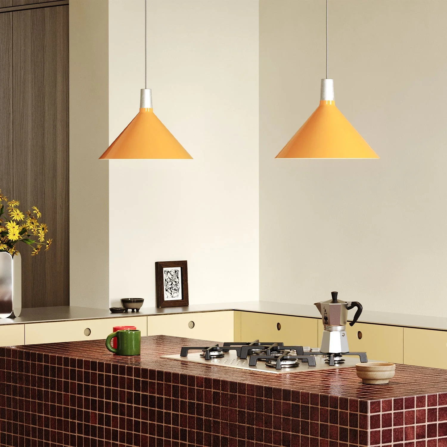 Bower Pendant Light Medium in Yellow - Image 2