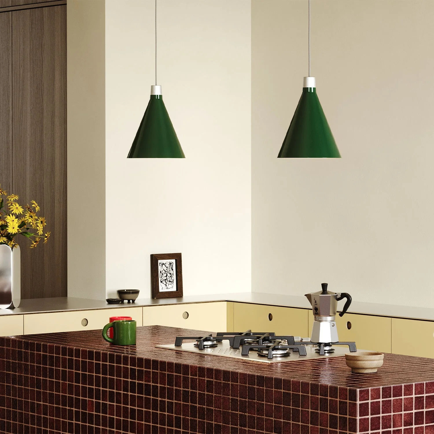 Bower Pendant Light Small in Dark Green - Image 2