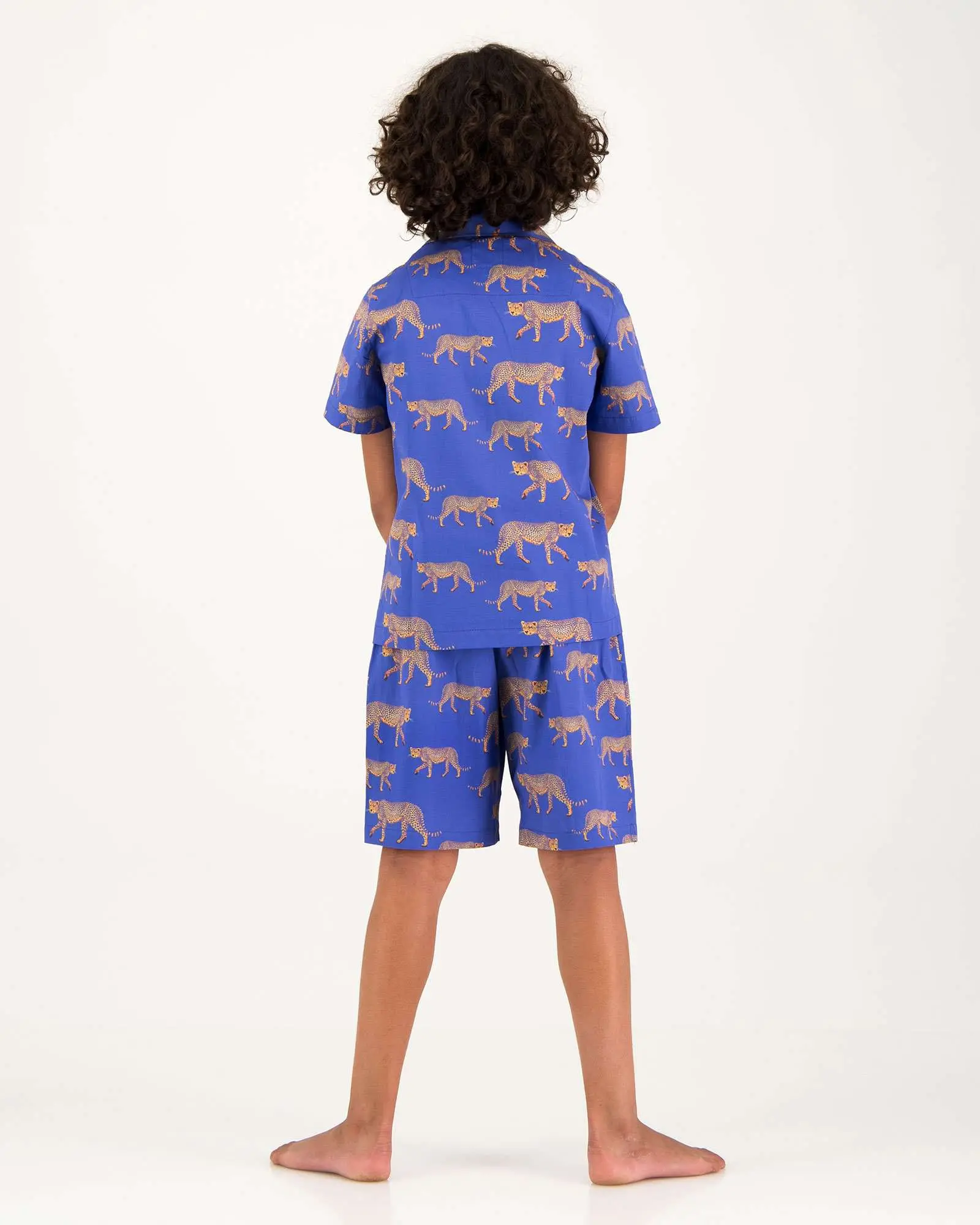 Boys Short Pyjamas - Blue Cheetahs - Image 3