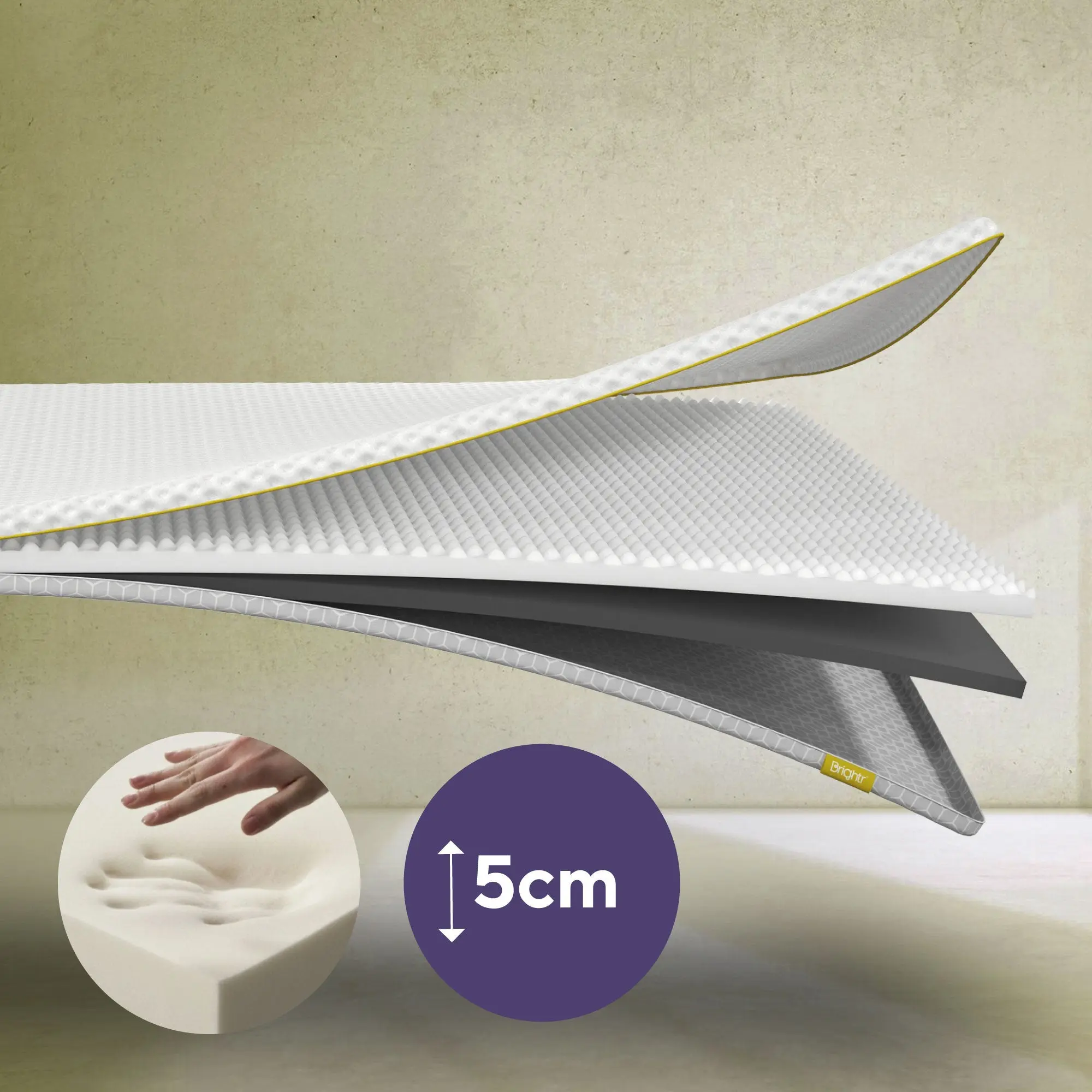 Brightr® Aurora 2 in 1 Memory Foam mattress topper
