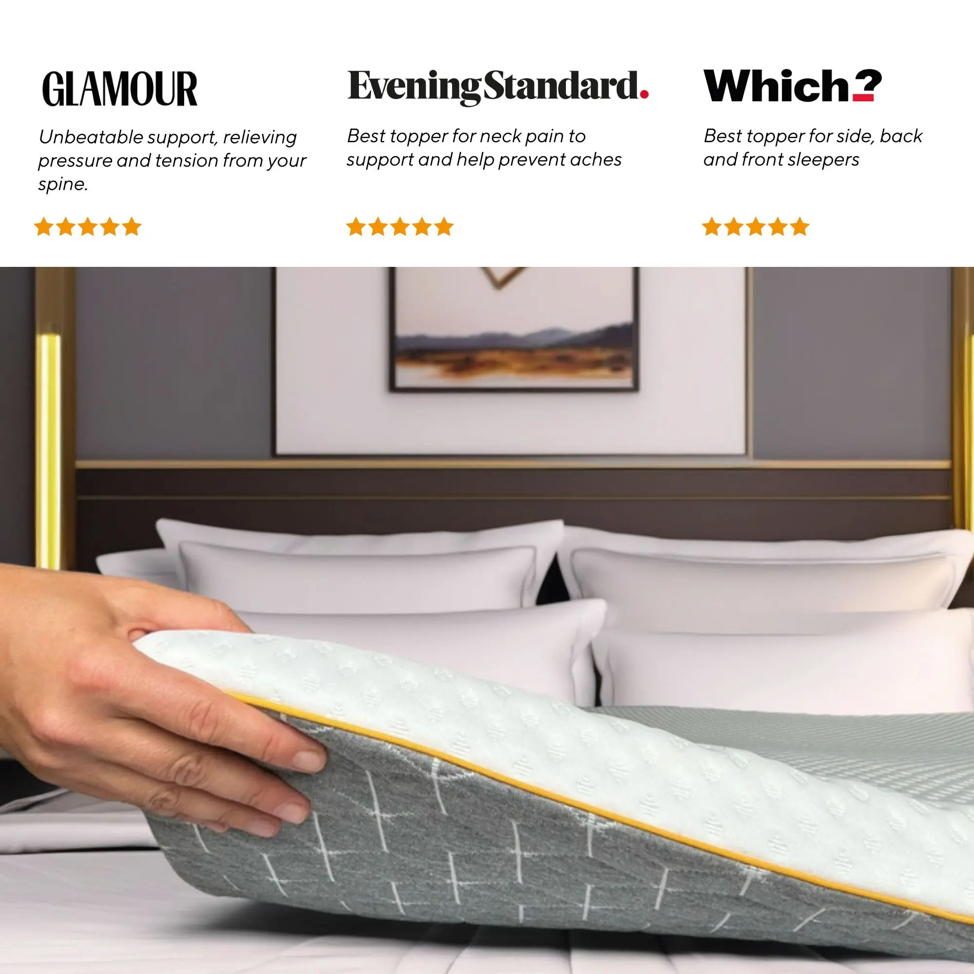 Brightr® Aurora 2 in 1 Memory Foam mattress topper - Image 9