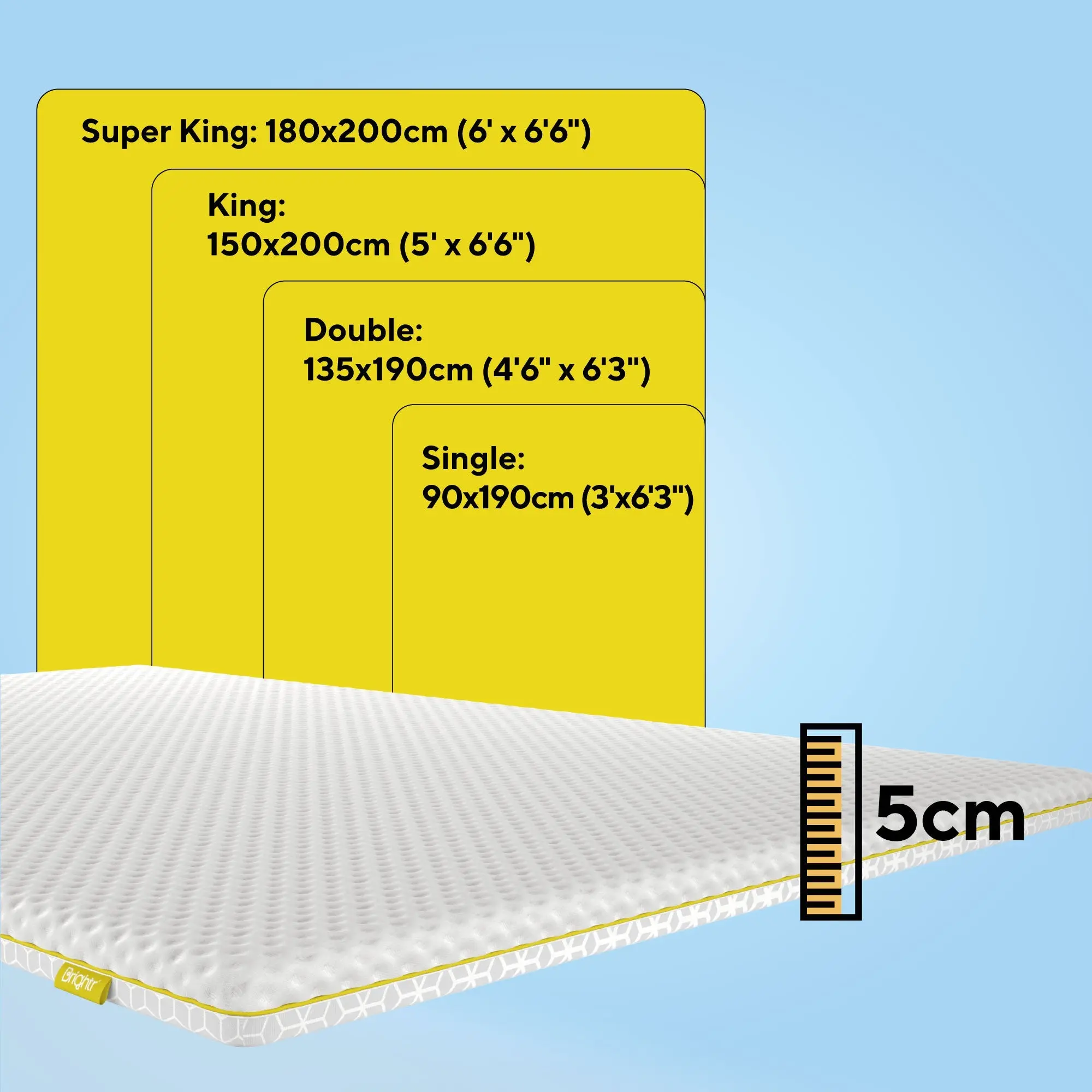 Brightr® Aurora 2 in 1 Memory Foam mattress topper Soft/Medium Firm - Image 15