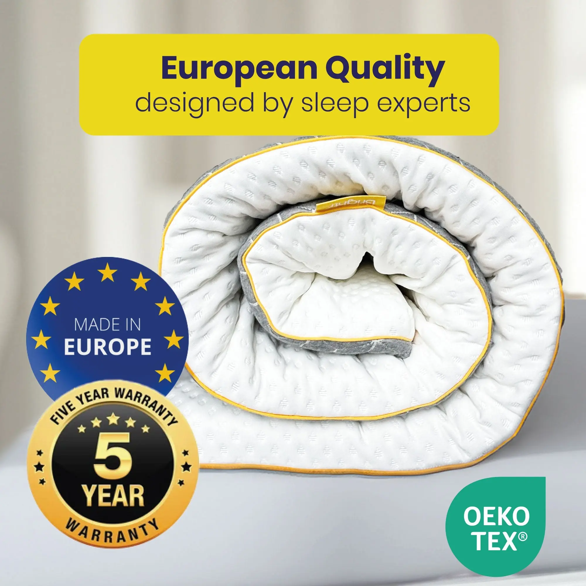 Brightr® Aurora Deluxe 2 in 1 Memory Foam mattress topper Medium Firm - Image 14